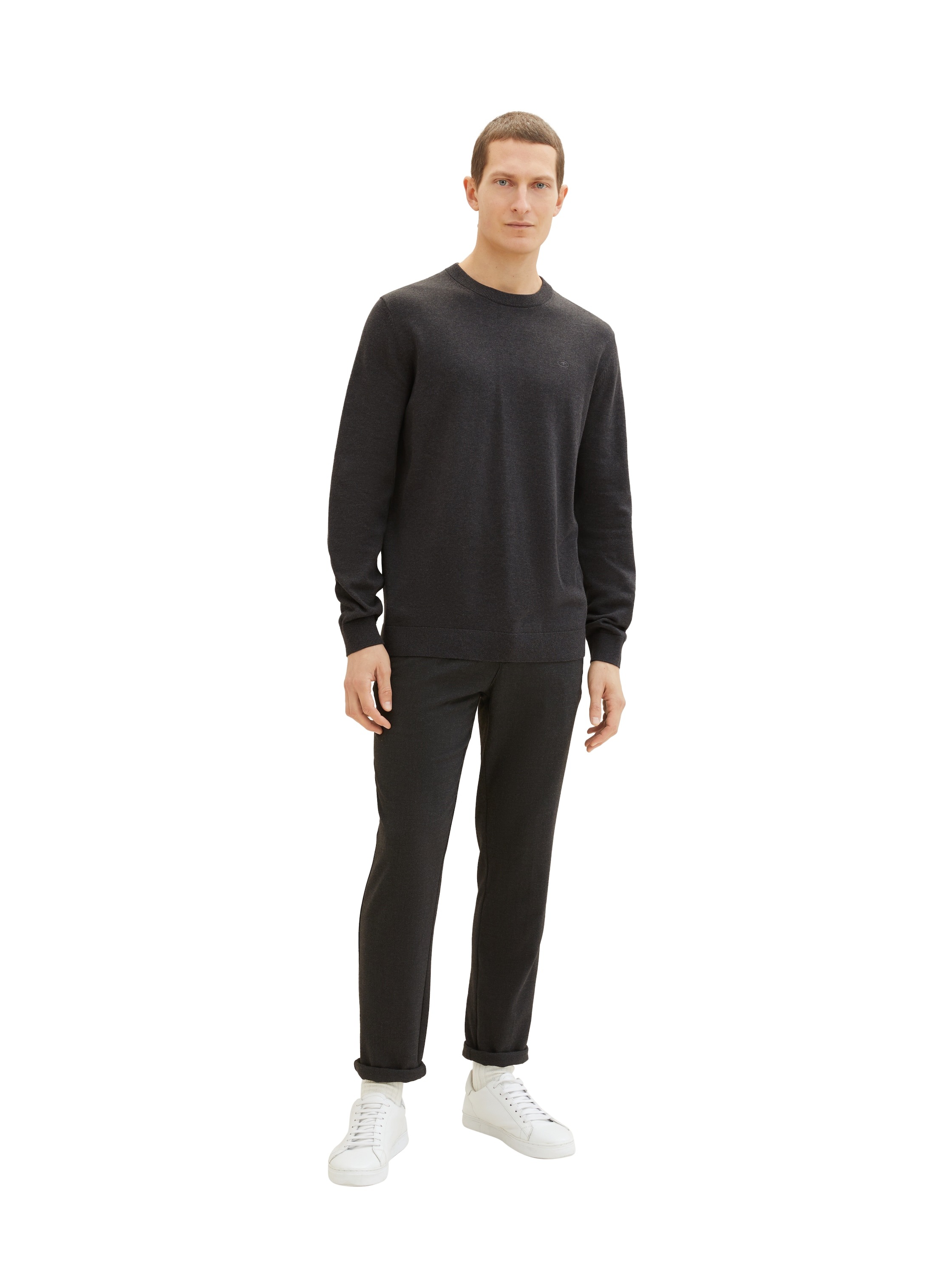 Tom Tailor 1038426 Men's Knit Sweater Black Grey Melange L 3