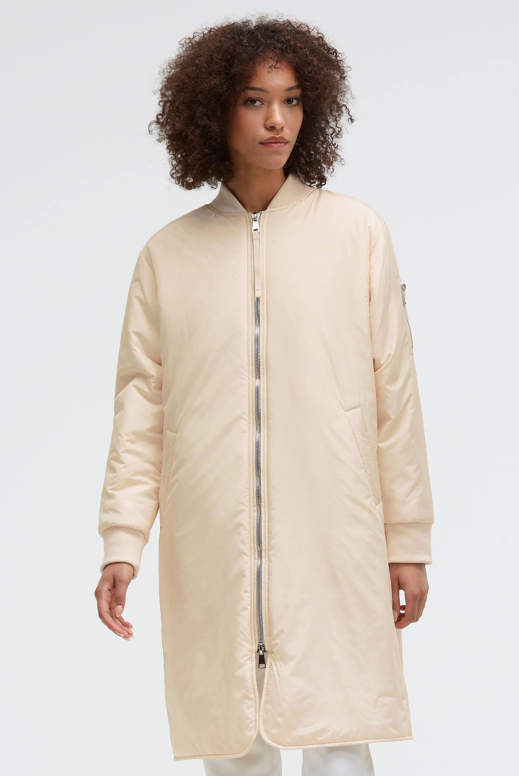 SENSES.THE LABEL Langjacke ohne Kapuze mit Zwei-Wege-Reißverschluss