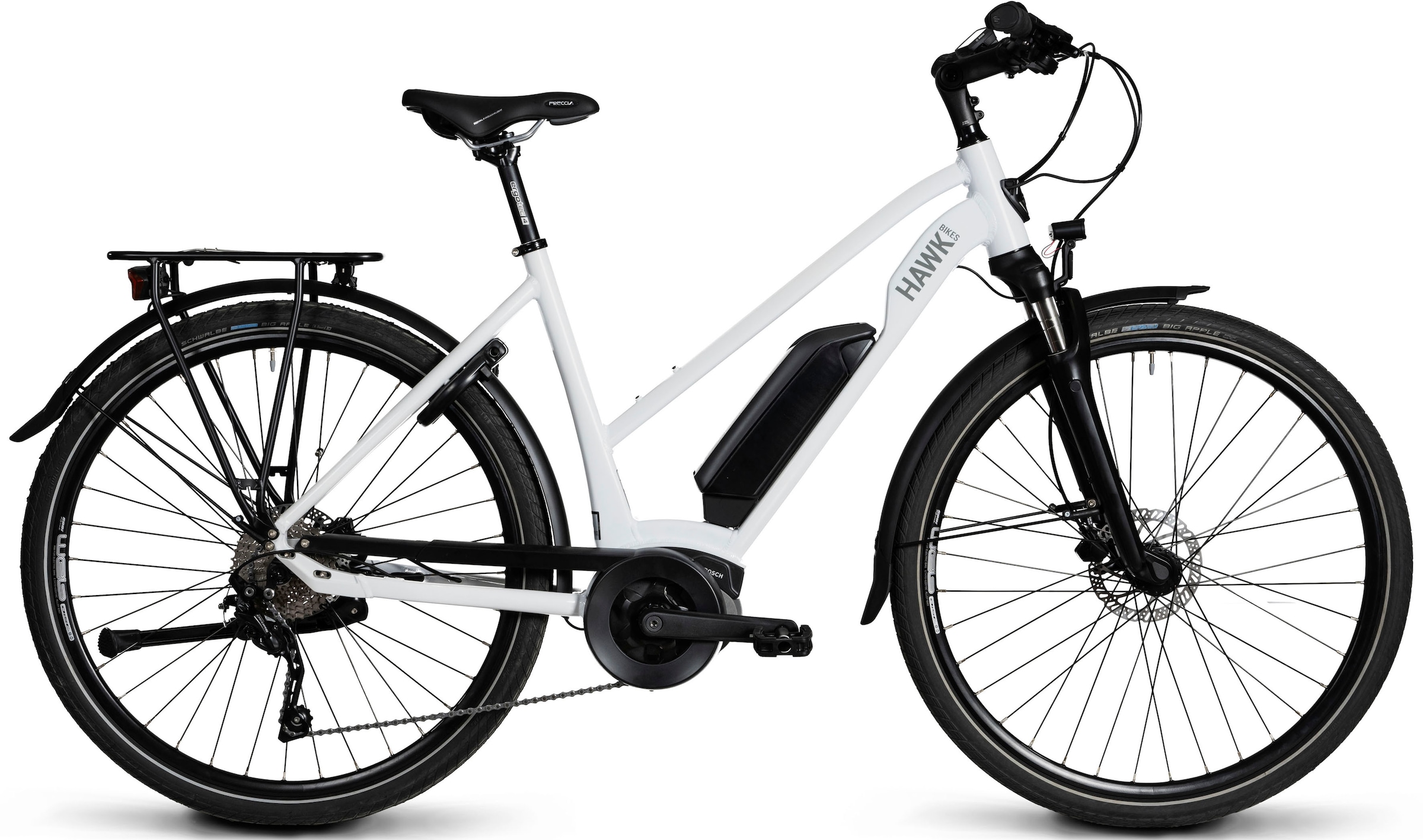 HAWK Bikes E-Bike "E-Trekking 500 Lady", 10 Gang, Shimano, Deore, Mittelmotor 250 W, Pedelec, Elektrofahrrad für Damen u