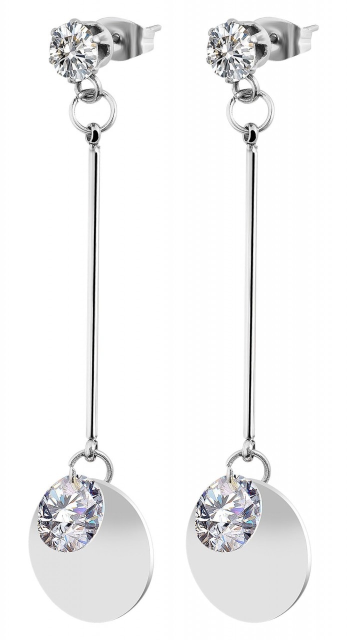 Adelia´s Paar Ohrhänger »Damen Ohrhänger aus poliertem Edelstahl und Kristall«