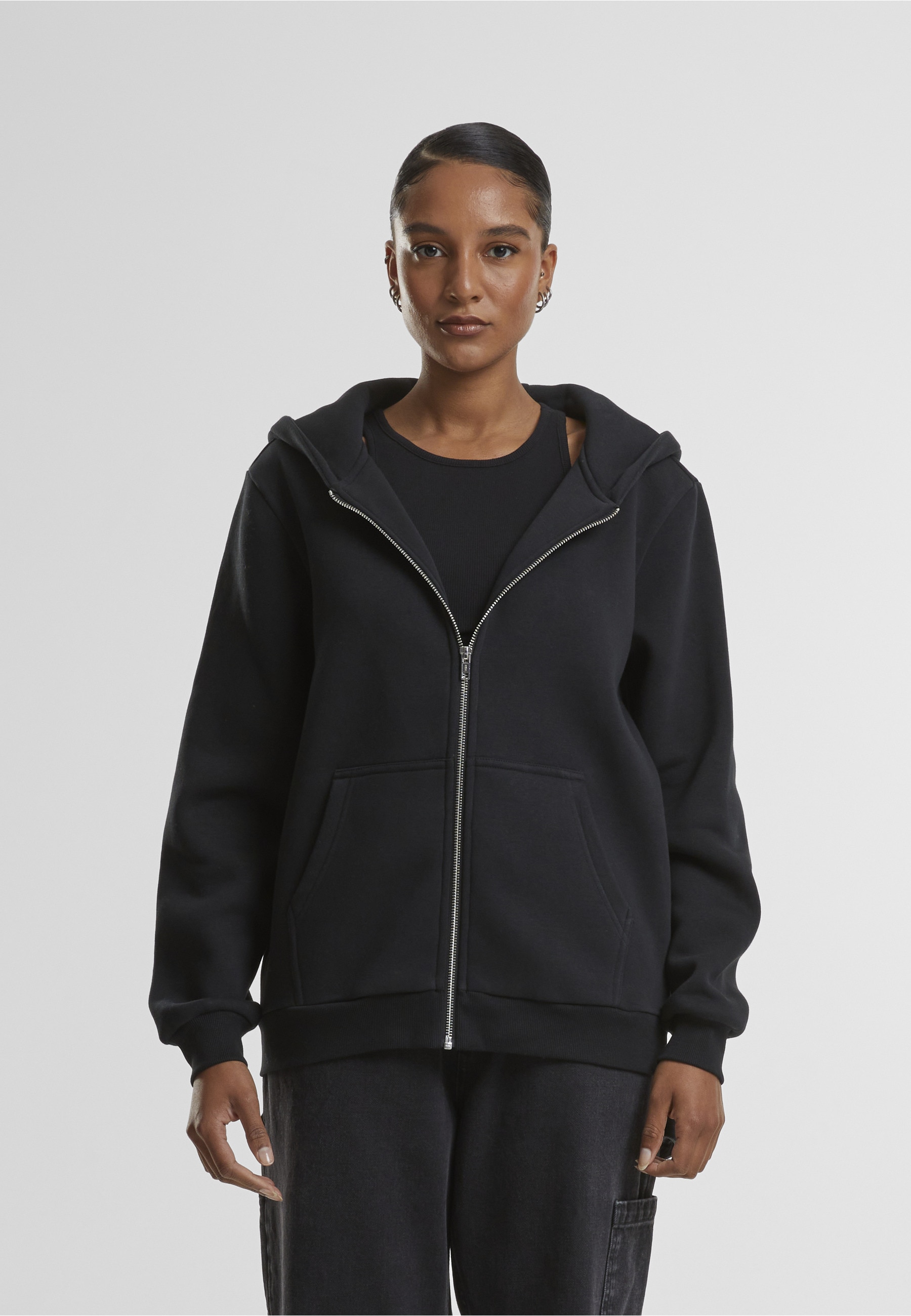 URBAN CLASSICS Cardigan »Urban Classics Ladies Fluffy Zip Cardigan« 1