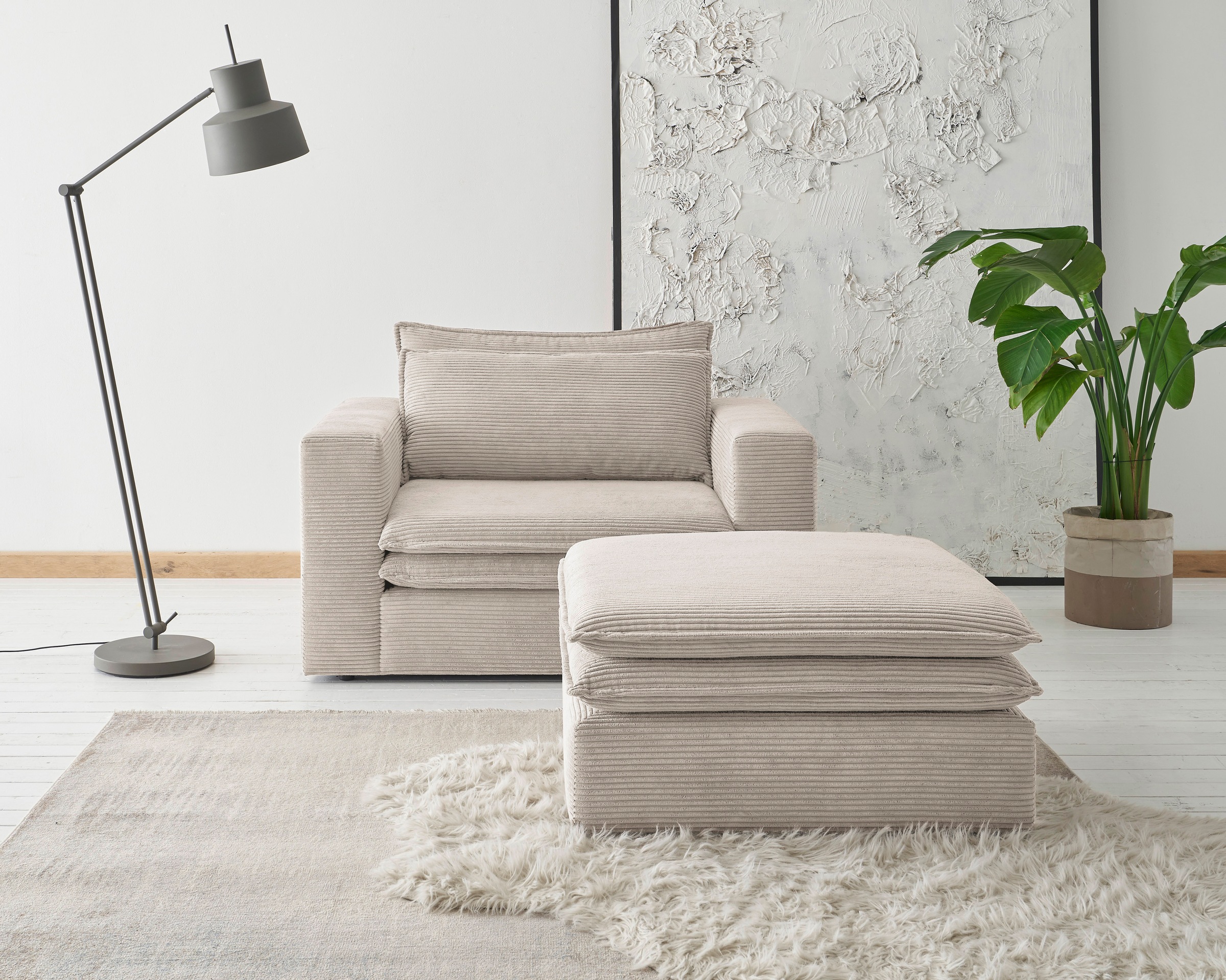 Home affaire Sitzgruppe "PIAGGE" 2 Stk. tlg. Hochwertiger Cord, Loveseat un günstig online kaufen