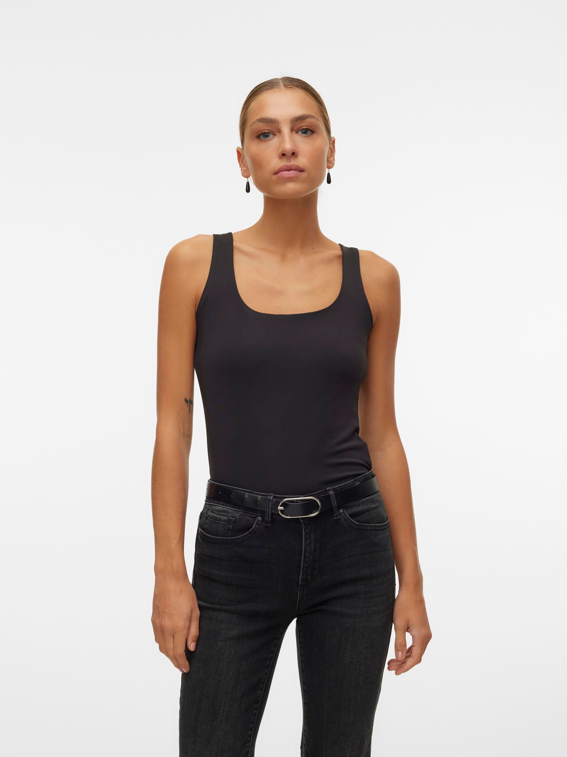 Vero Moda T-Shirt "VMMILLION SL SQUARE TOP 2-WAY JRS NOOS" günstig online kaufen