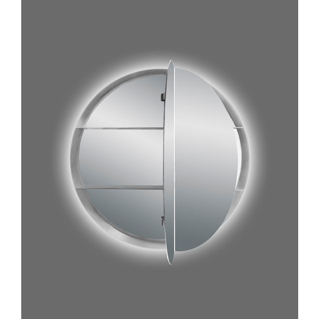 Talos Badezimmerspiegelschrank, Ø: 60 cm, LED-Beleuchtung, aus Aluminium  und Echtglas, IP24 bestellen | BAUR