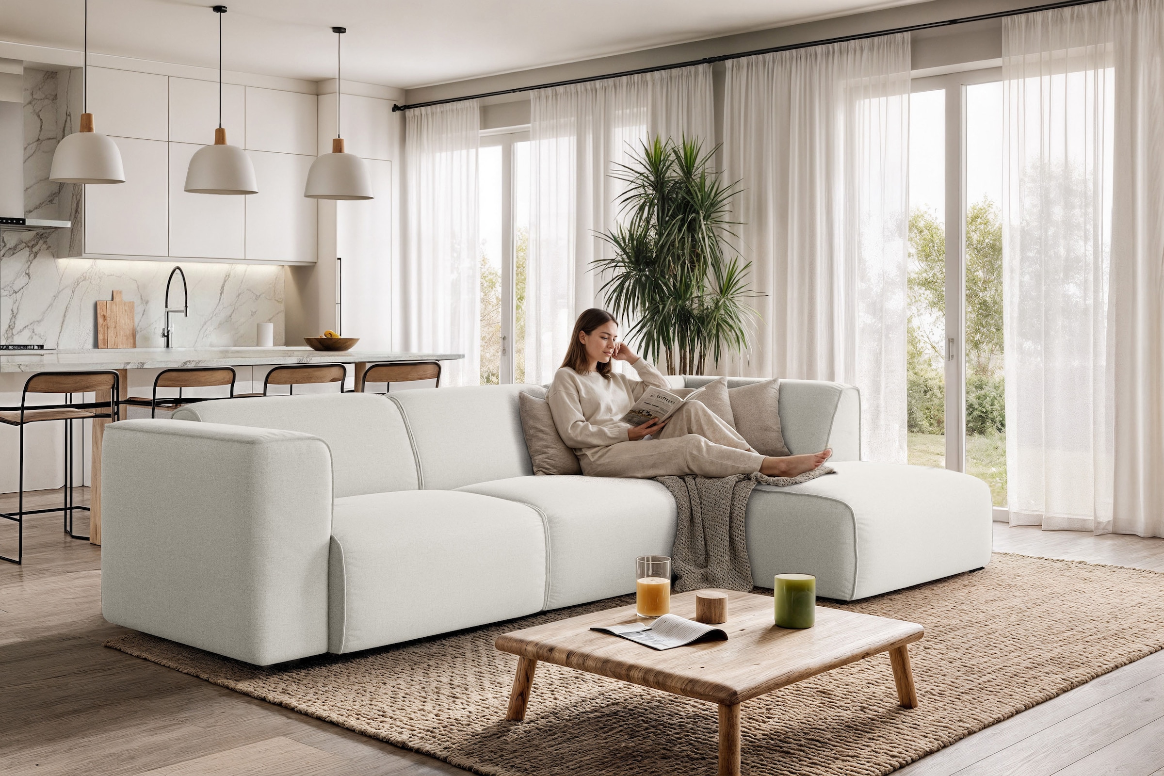 OTTO home Ecksofa "Merid L-Form, B: 295 cm - OTTO. Verlässliche Qualität." jederzeit durch Module erweiterbar