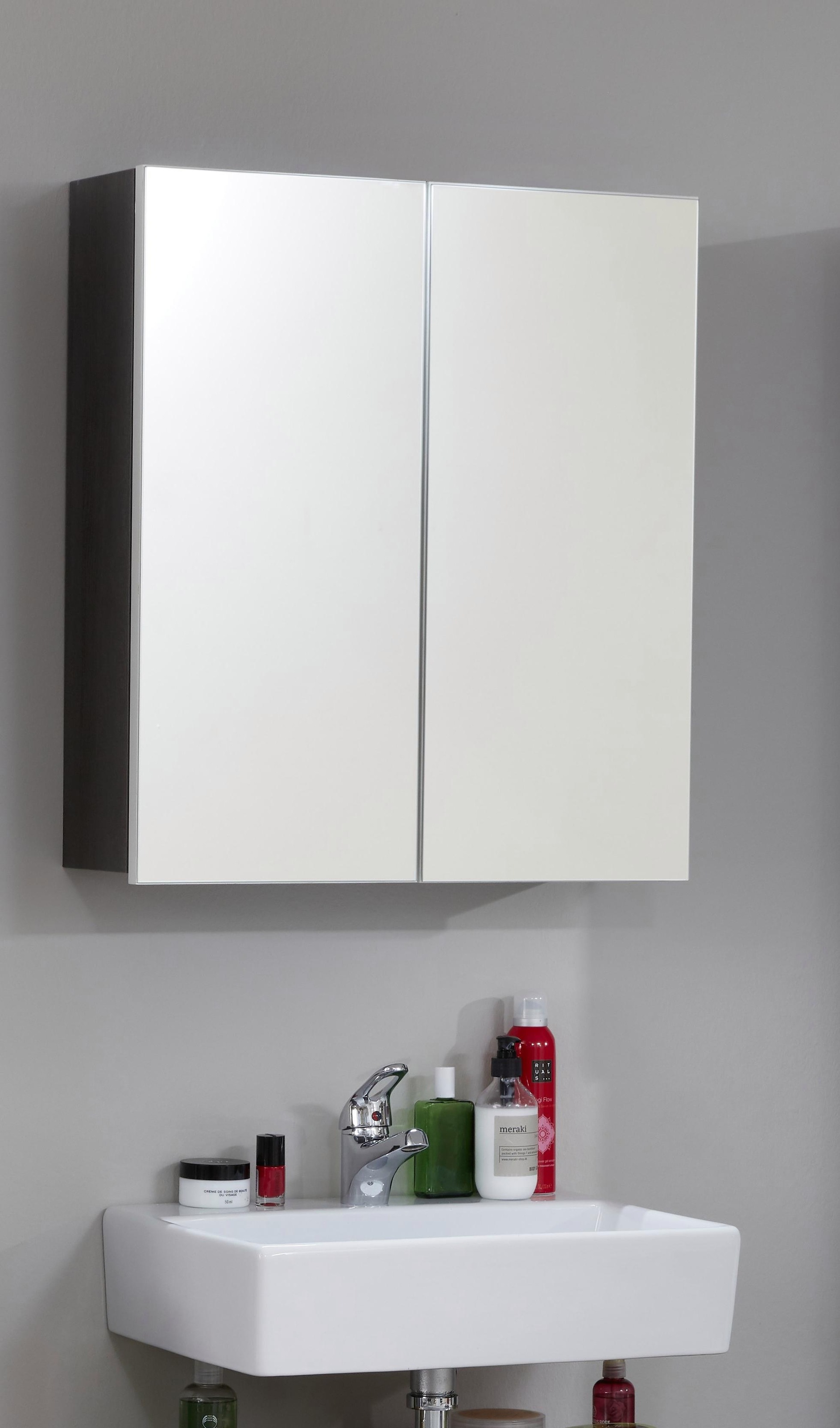 welltime Spiegelschrank »Sovana«, Badschrank wahlweise mit oder ohne Beleuchtung - (B/T/H) 60/18/67 cm