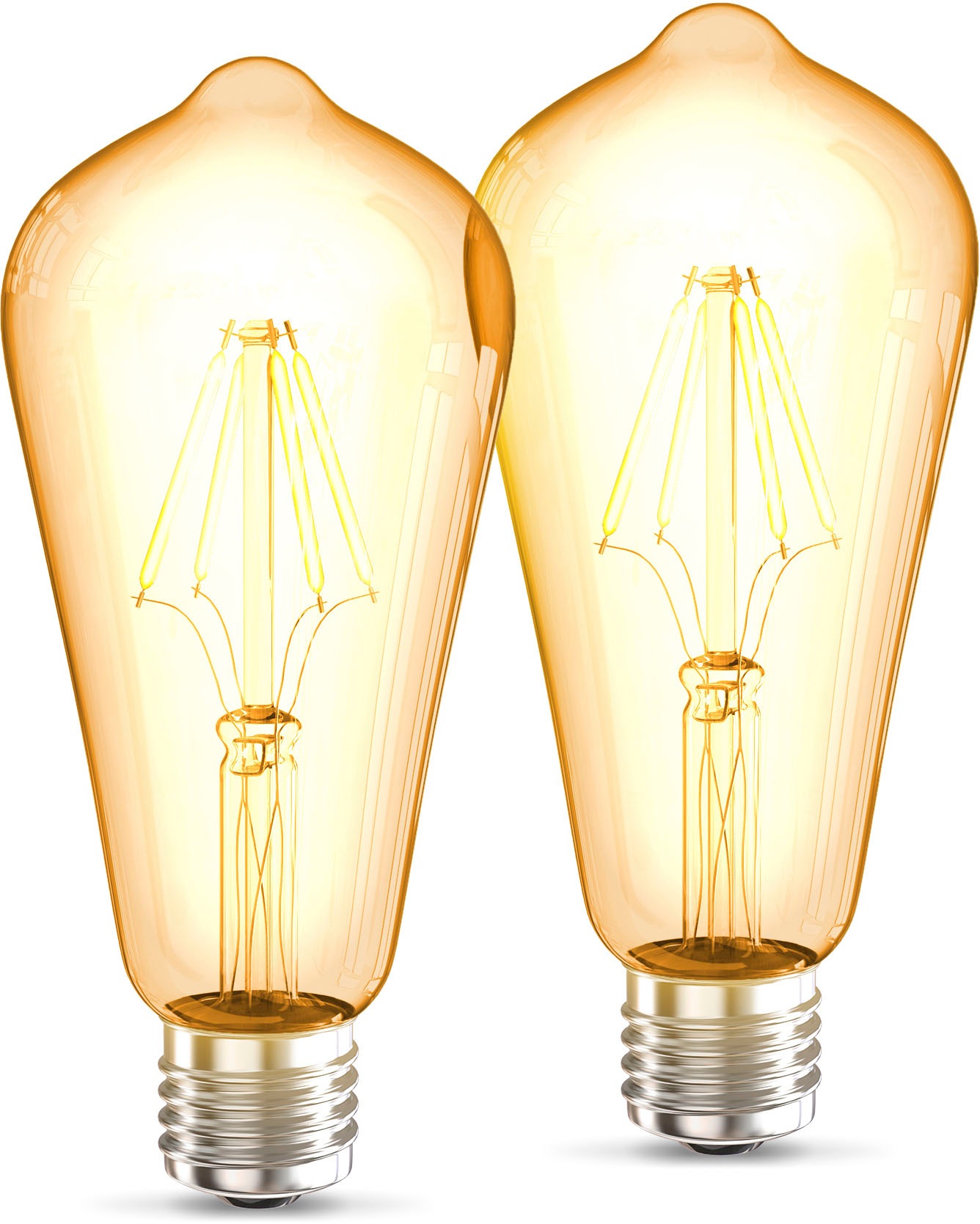 B.K.Licht LED-Leuchtmittel »BK_LM1402 LED Leuchtmittel 2er Set E27 ST64«, E27, 2 St., Warmweiß, 2.700 K Edison Vintage Glühbirne Filament