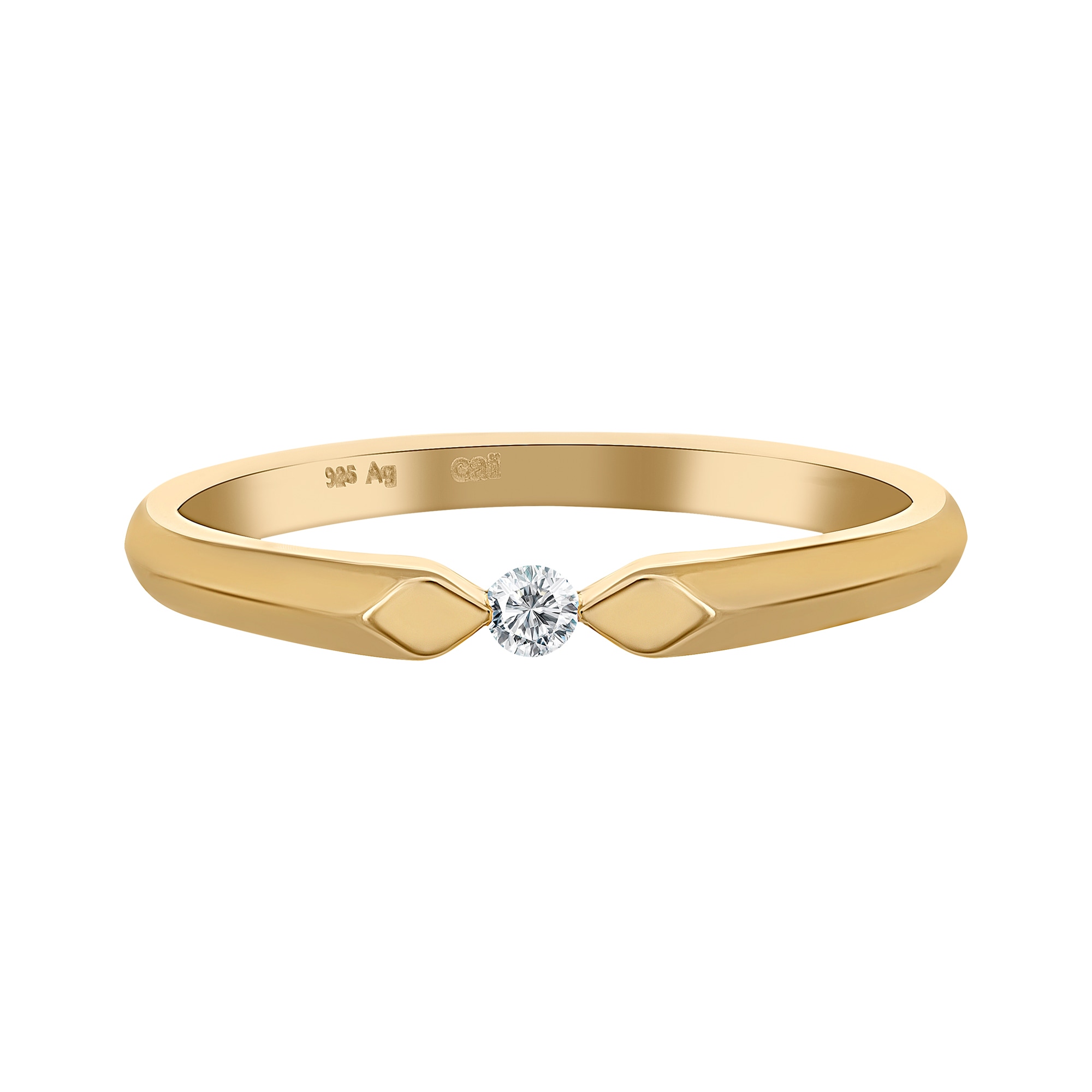 CAÏ Fingerring »925 Silber vergoldet mit Zirkonia«