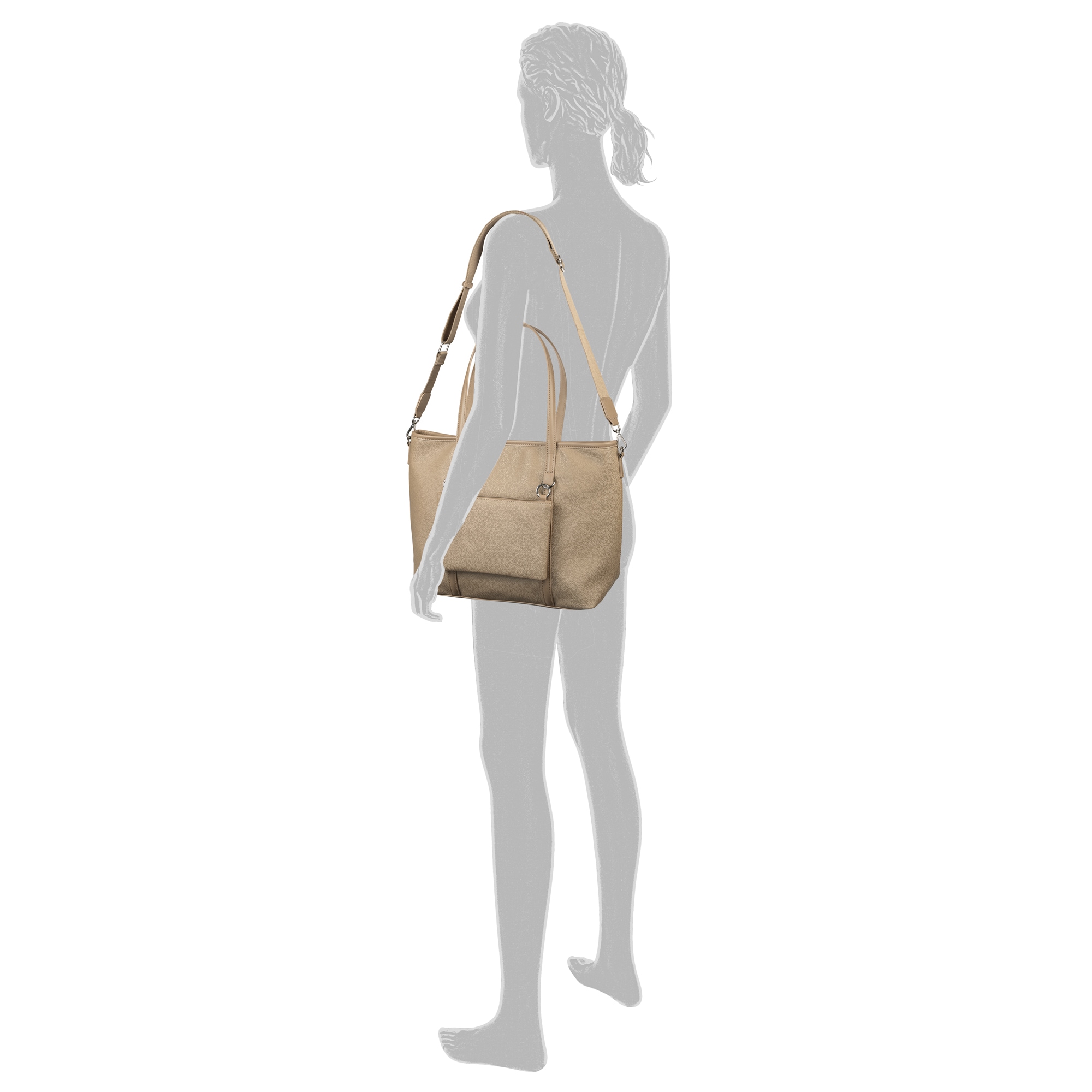 TOM TAILOR Shopper »Jamila«, ein Platzwunder mit 2-in1-Funktion aus fein genarbtem Lederimtiat