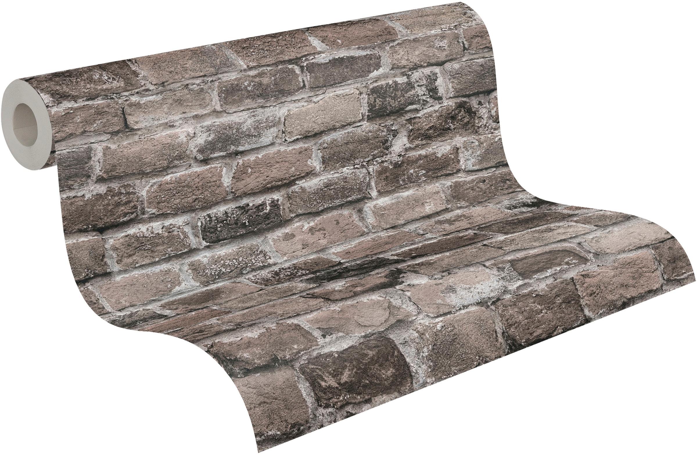 A.S. Création Vliestapete »Bricks & Stones Steinoptik«, matt-gemustert-neutral, Tapete Stein Tapeten Wohnzimmer Schlafzimmer Küche modern Design Optik