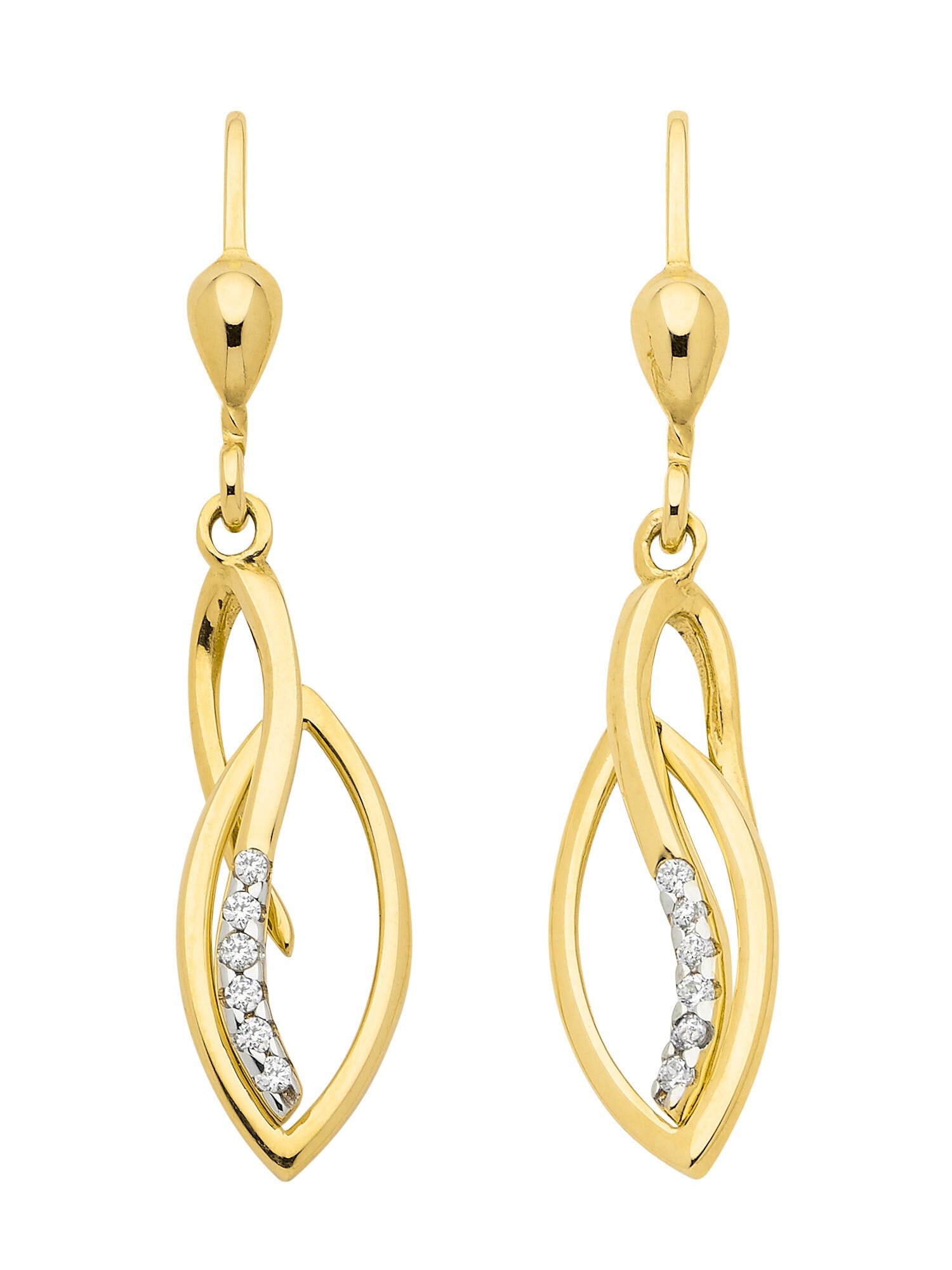 Adelia´s Paar Ohrhänger »333 bestellen Zirkonia | mit Ohrhänger«, BAUR Damen Goldschmuck Ohrringe Gold für online