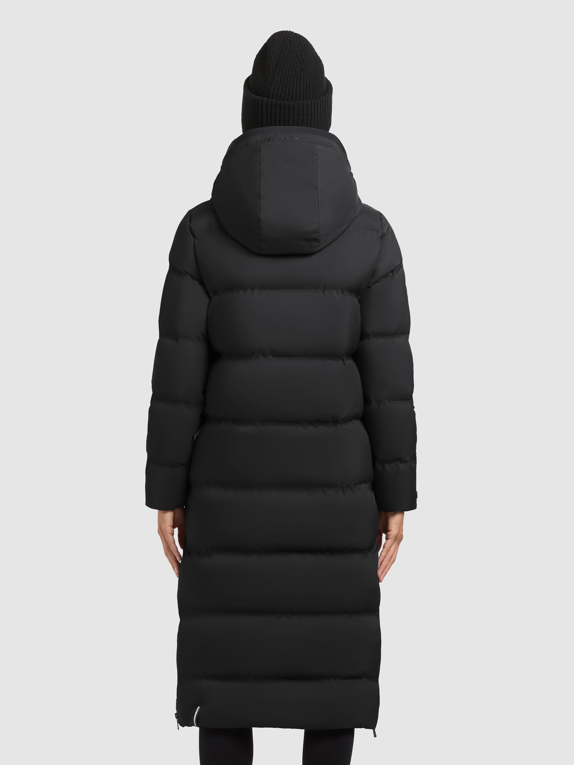 Steppmantel KHUJO "LAREA3", Damen, Gr. M, schwarz, 100% Nylon, unifarben, regular fit, eingesetzt elastischer Bund, Mäntel Steppmantel 3