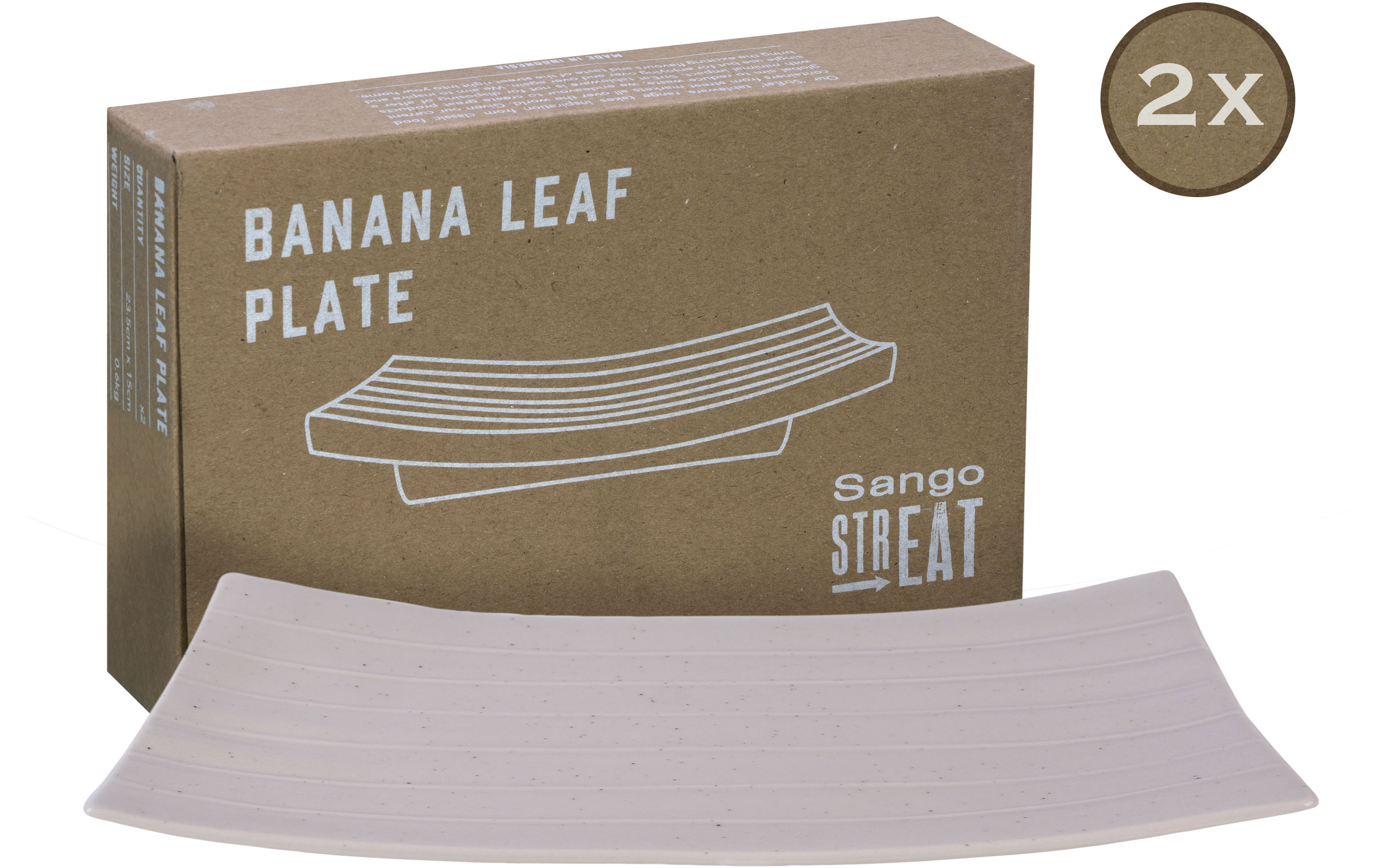 CreaTable Servierplatte "Bananenblatt" Servier Set, Topaktueller „Street Food“ Trend