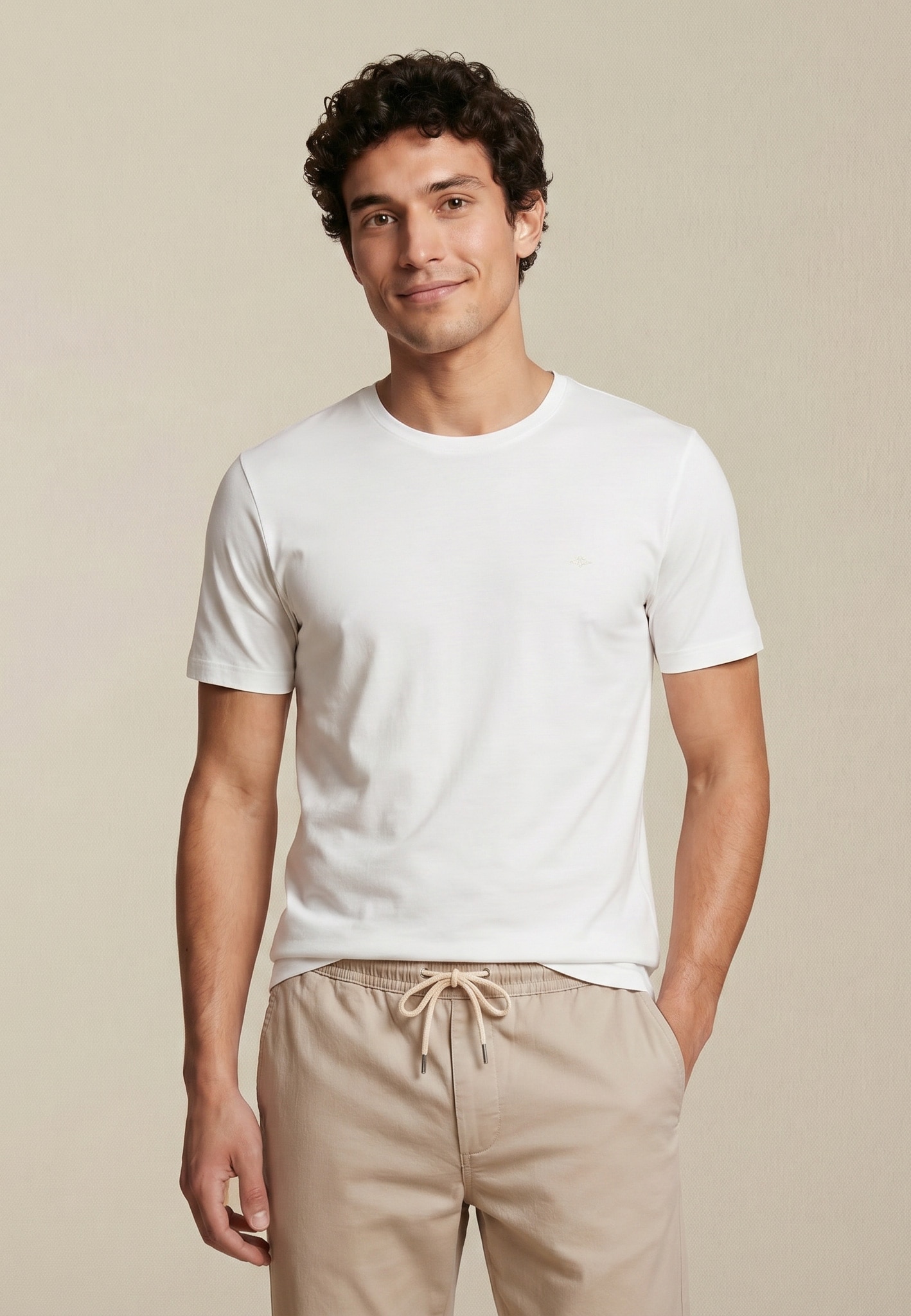 FYNCH-HATTON "FYNCH-HATTON Basic T-Shirt" Sommershirt in unifarben, mit Logostickerei