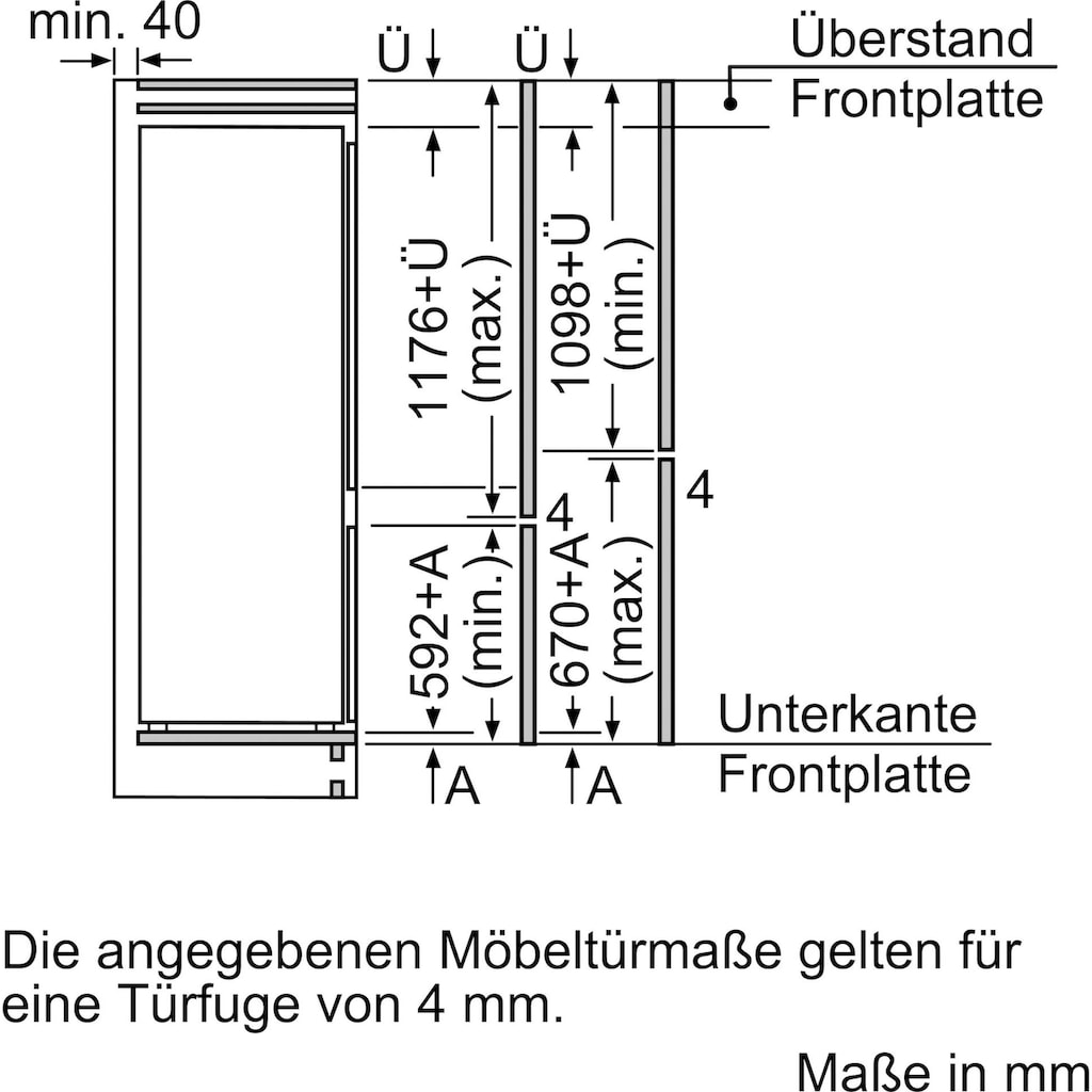 NEFF Einbaukühlgefrierkombination »KI5871SE0«, KI5871SE0, 177,2 cm hoch, 54,1 cm breit