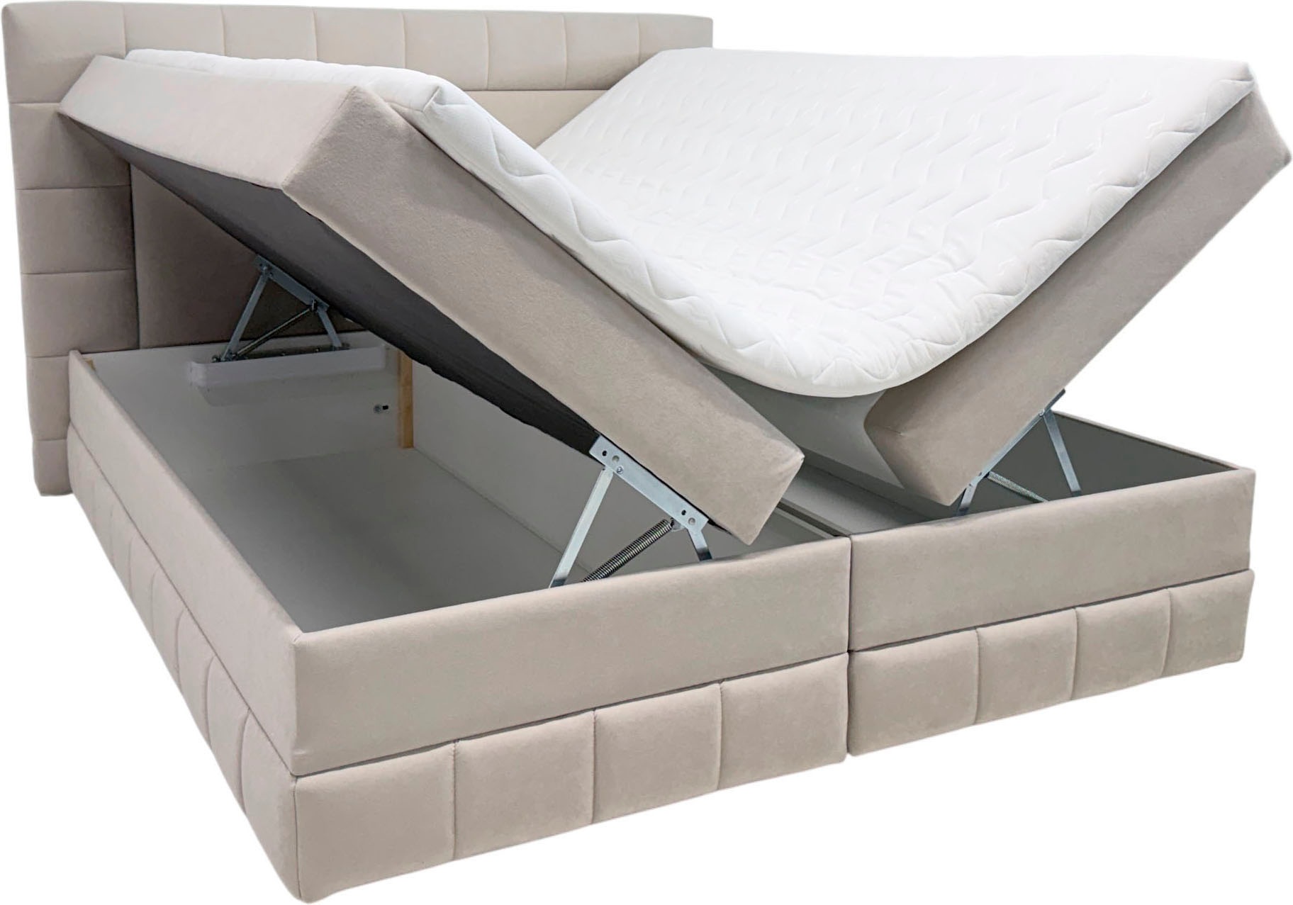OTTO home Boxbett »PHILLIPA inkl. Bettkasten, wahlweise mit LED-Leuchten, Breite: 180cm« inkl. Kaltschaum-Topper, in verschiedenen Farben erhältlich