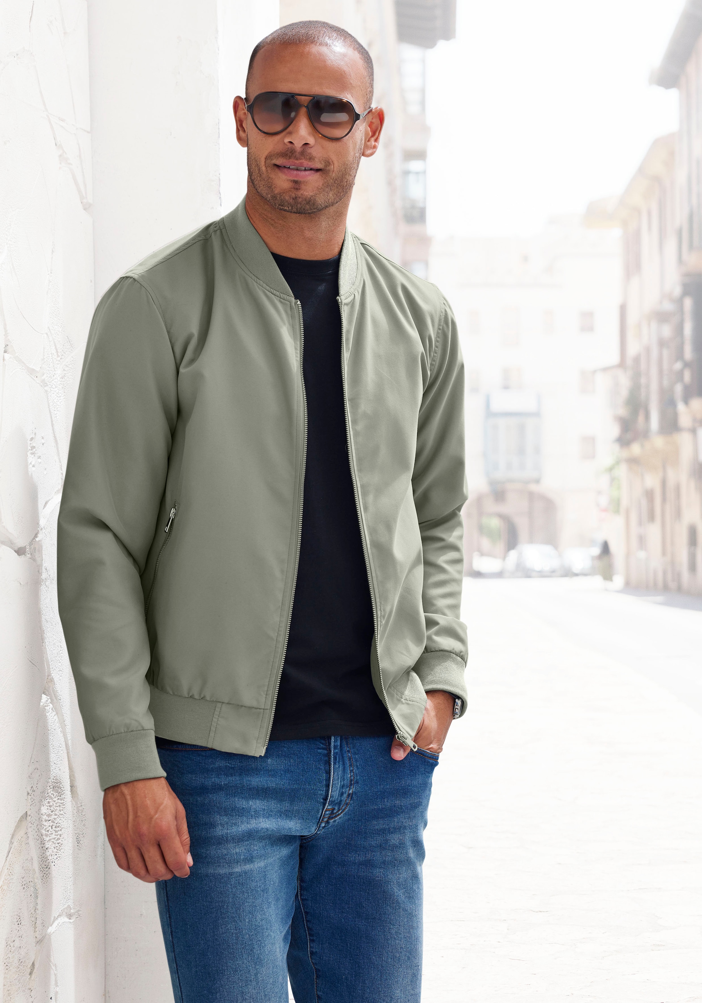 Blouson »Jacke,«, mit Rippkragen, moderne Übergangsjacke mit Innentasche