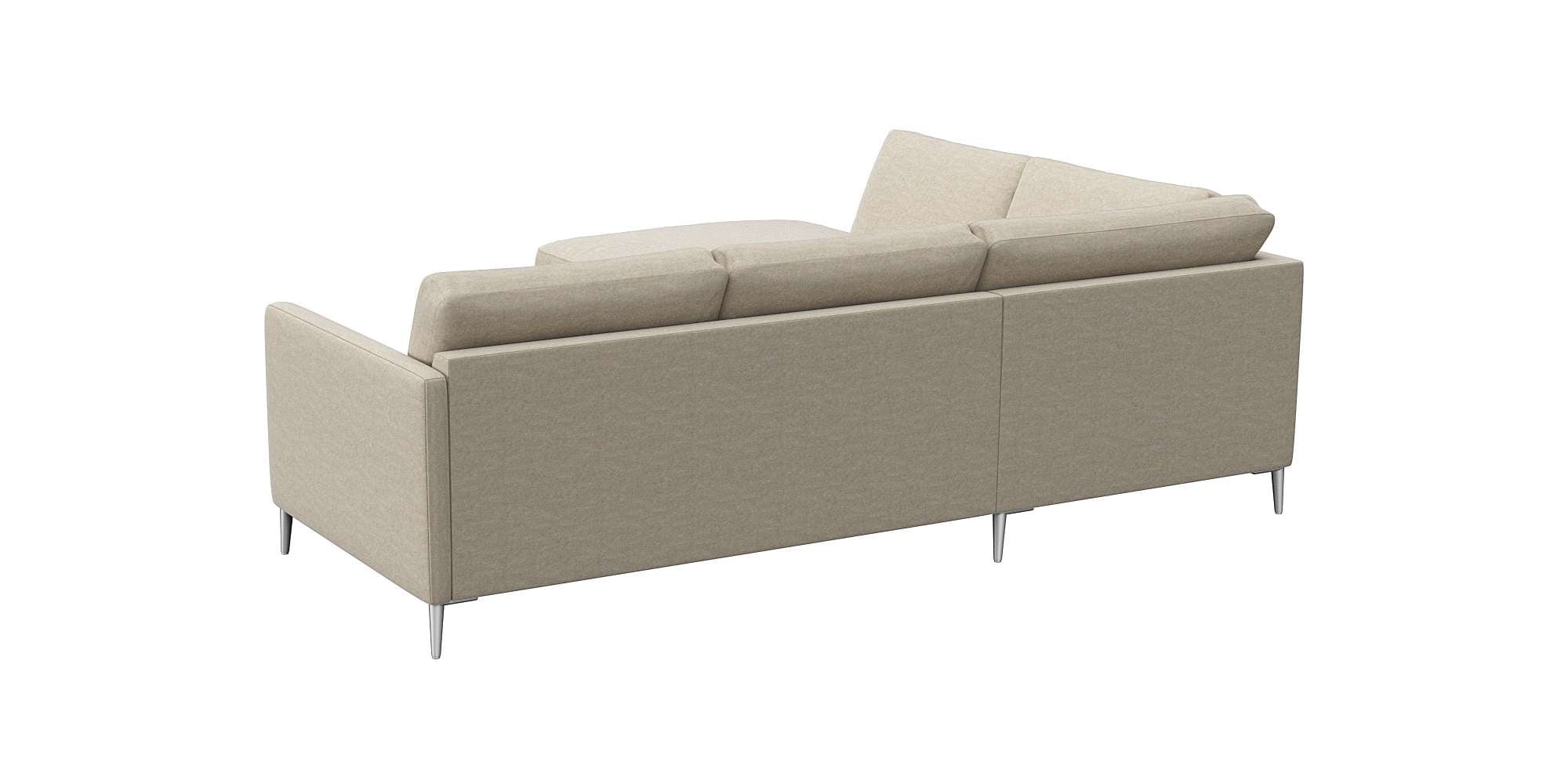 FLEXLUX Ecksofa »Fiore, L-Form«, schmale Armlehnen, Füße alufarben, B/T 234/225 cm, Kaltschaum im Sitz