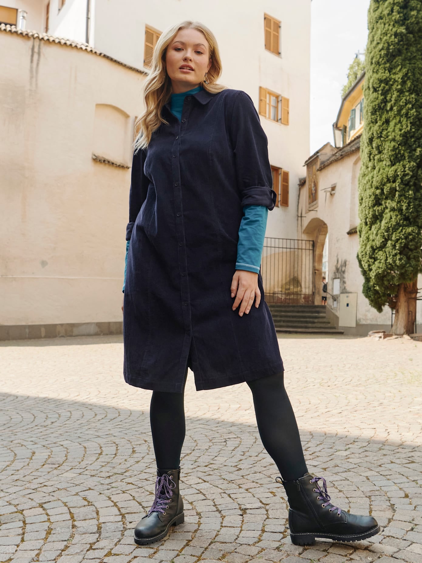 Sheego Blusenkleid "Cord-Kleid" günstig online kaufen