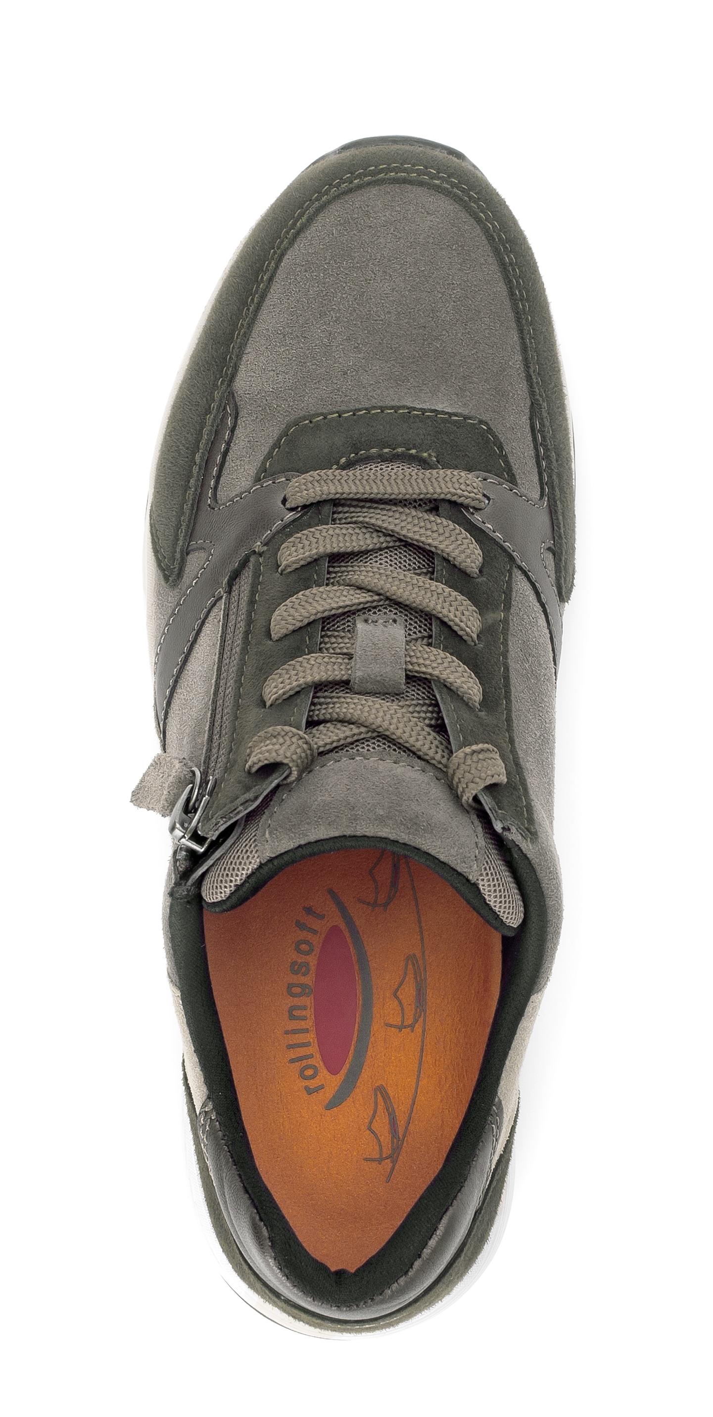 Gabor Rollingsoft Keilsneaker, Schnürer, Halbschuh, Freizeitschuh mit zusätzlichem Reißverschluss