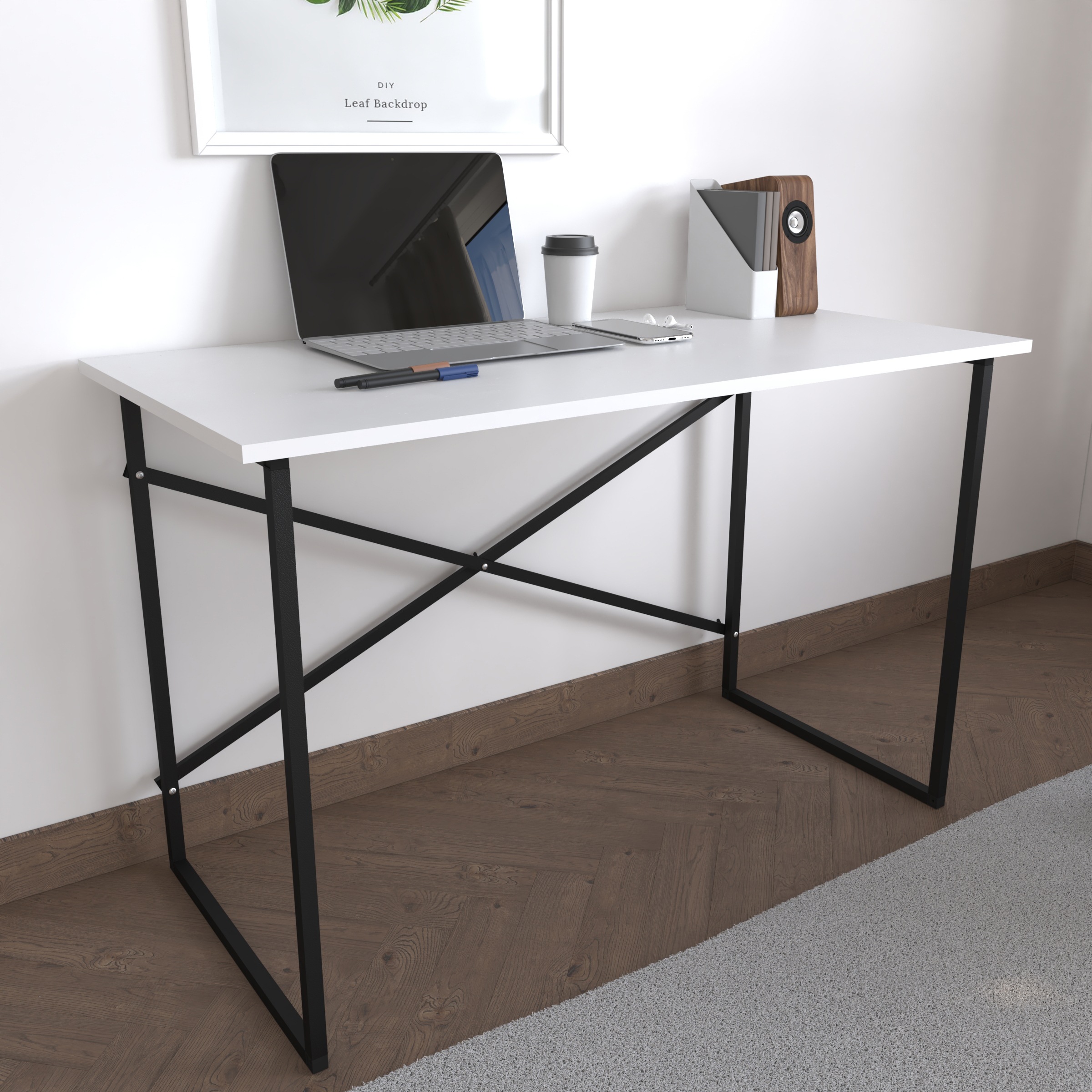 VCM Schreibtisch »VCM Holz Metall Schreibtisch Computertisch Arbeitstisch Bürotisch Büro Industrie Styl Insasi«, (Insasi)