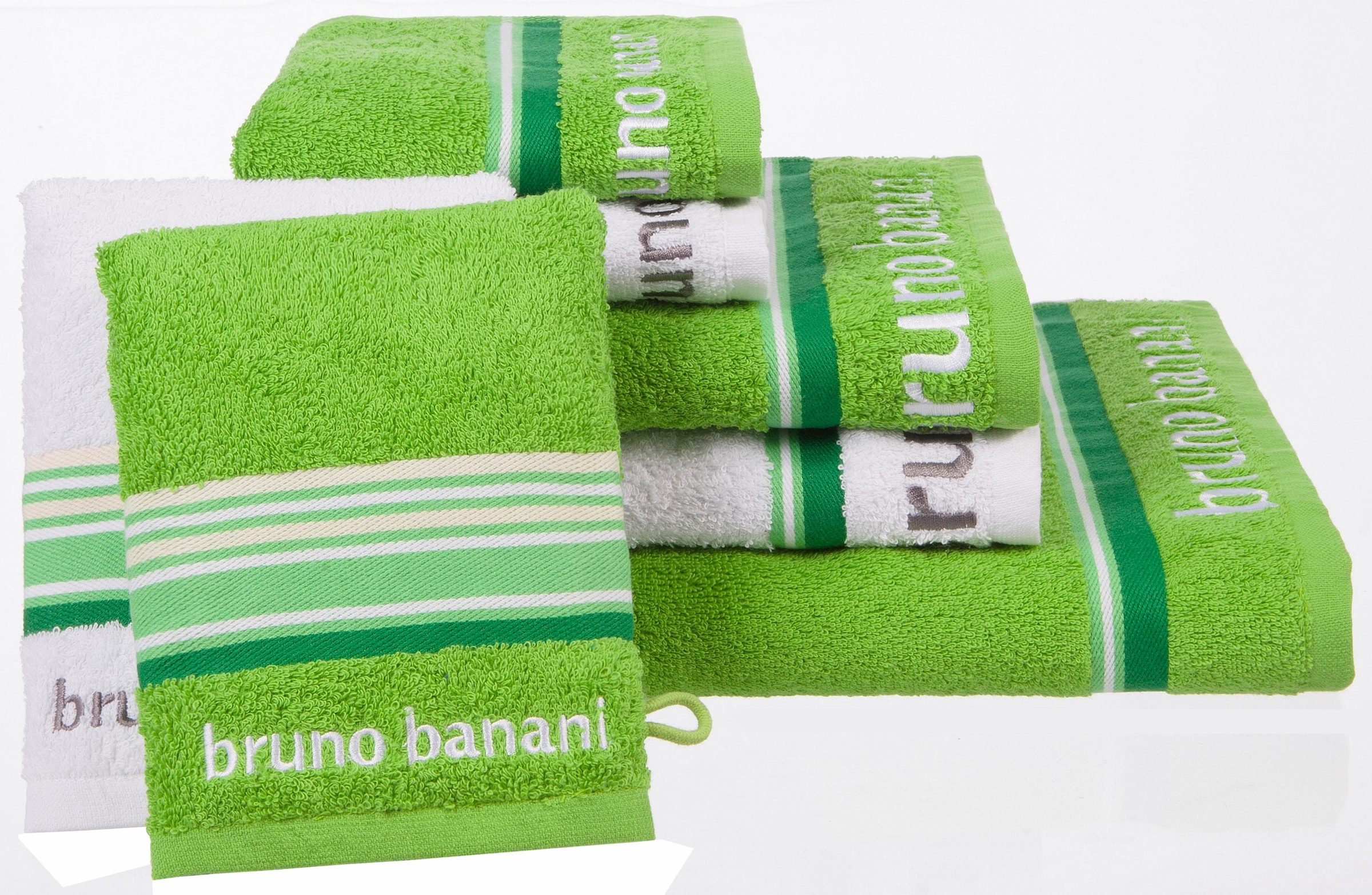 Bruno Banani Handtuch Set "Maja", (Set, 7 St., 1 Duschtuch 70 x 140 cm-2 Handtücher 50 x 100 cm-2 Gästetücher 30 x 50 cm