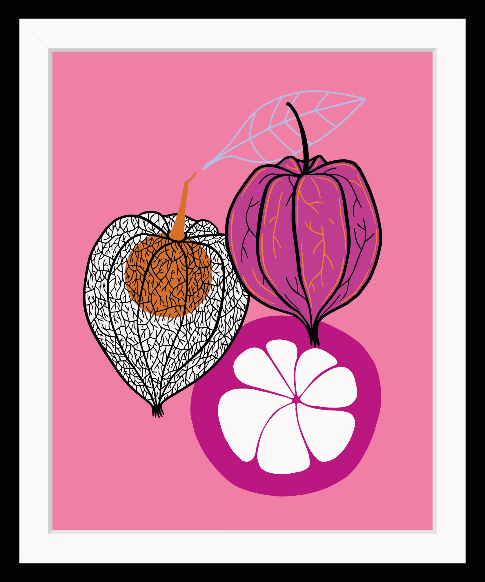 queence Bild »Lio«, Obst-Obst Bilder-Kunst-Lebensmittel, HD Premium Poster-Druck inkl. Holzrahmen