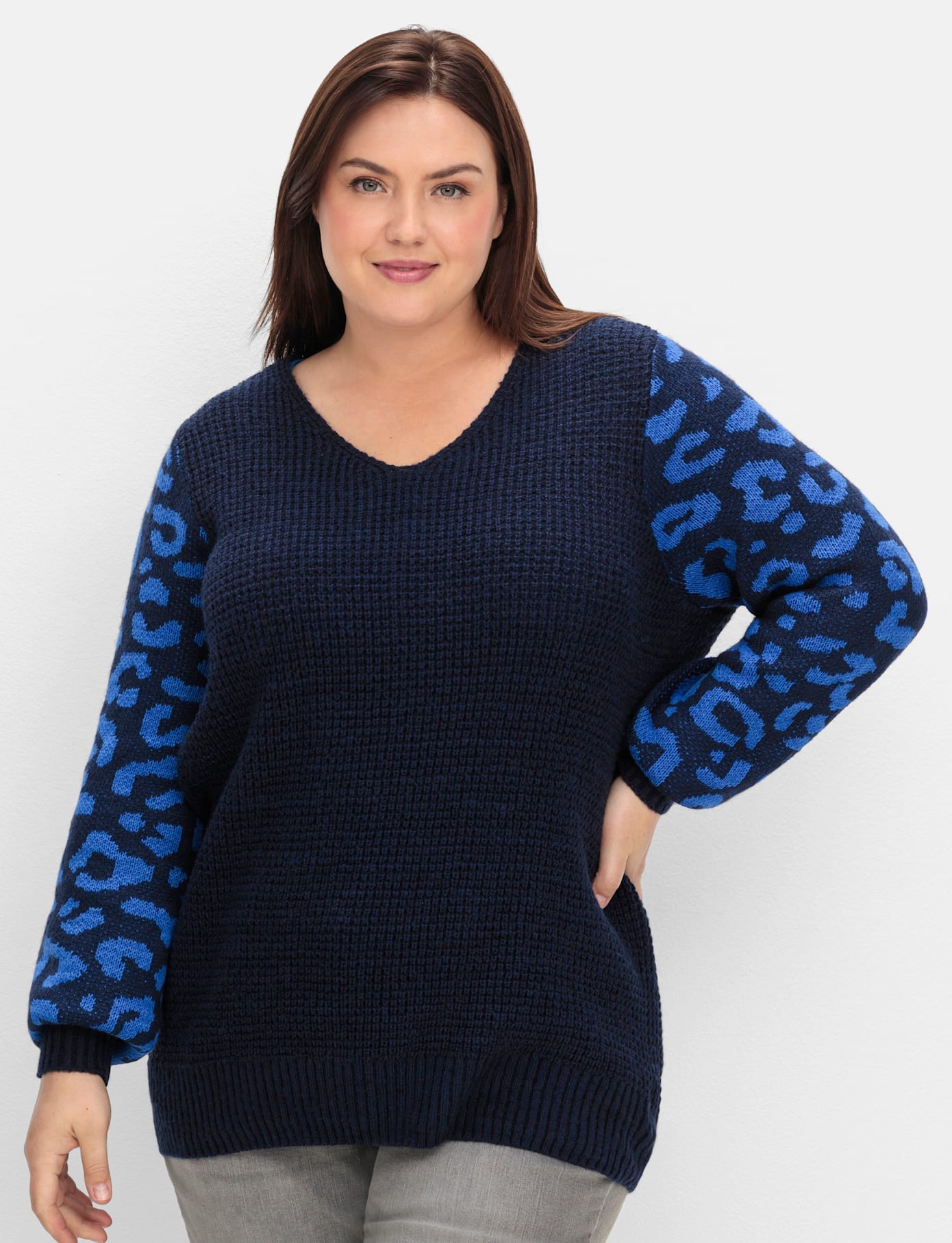 Sheego V-Ausschnitt-Pullover "V-Ausschnitt-Pullover" günstig online kaufen