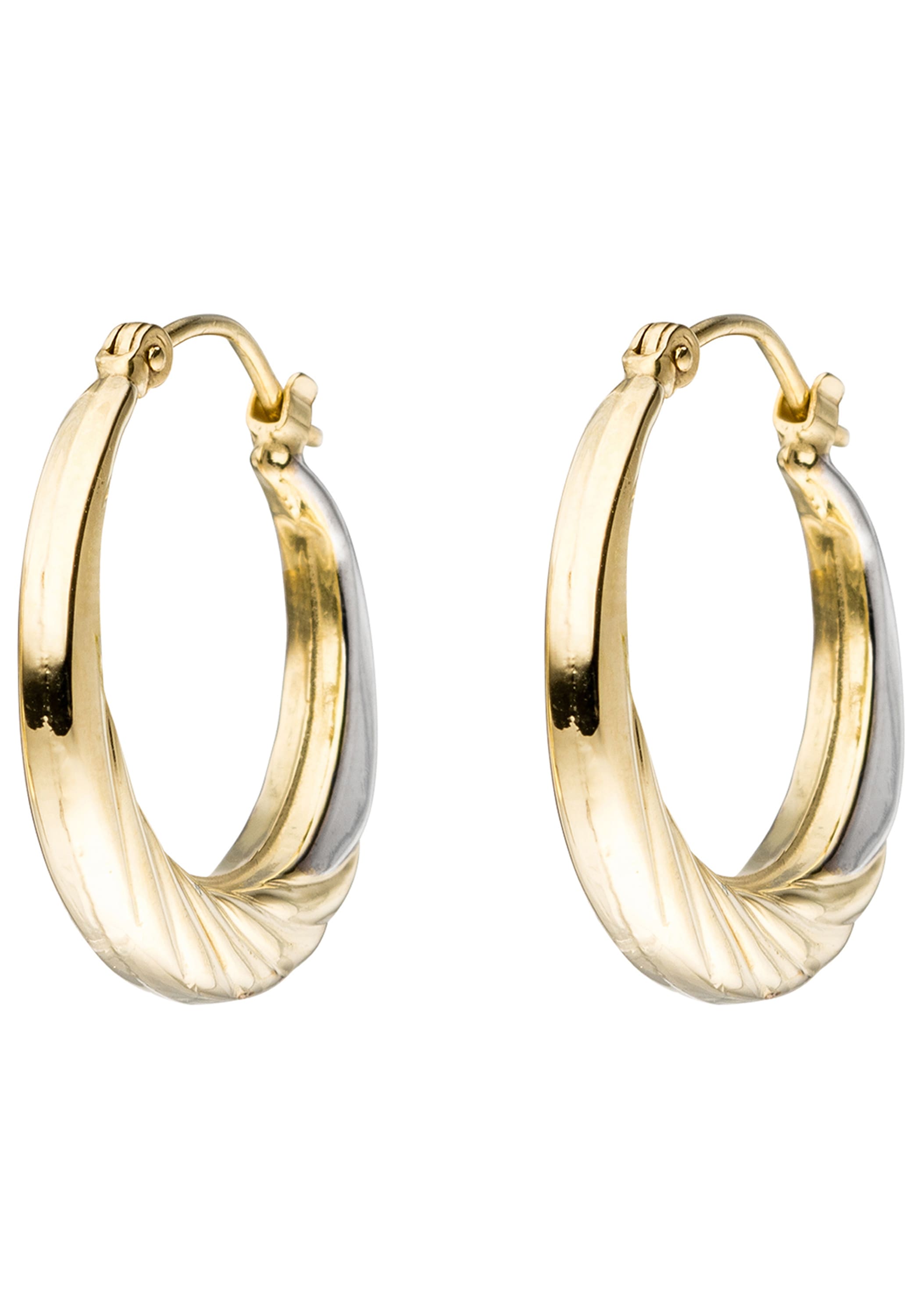 JOBO Paar Creolen rund 333 Gold bicolor