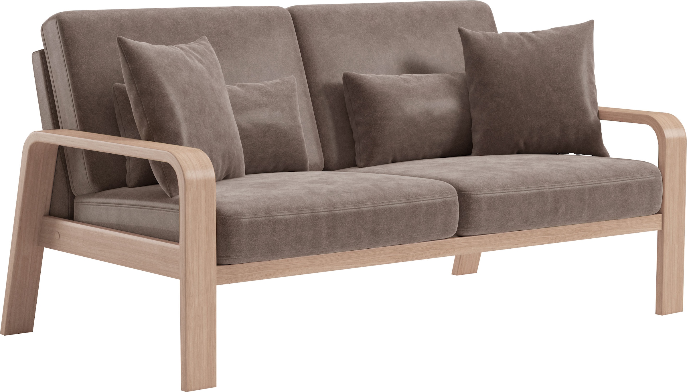 sit&more 2,5-Sitzer »Kolding«, Armlehnen aus Buchenholz in natur, verschiedene Bezüge und Farben
