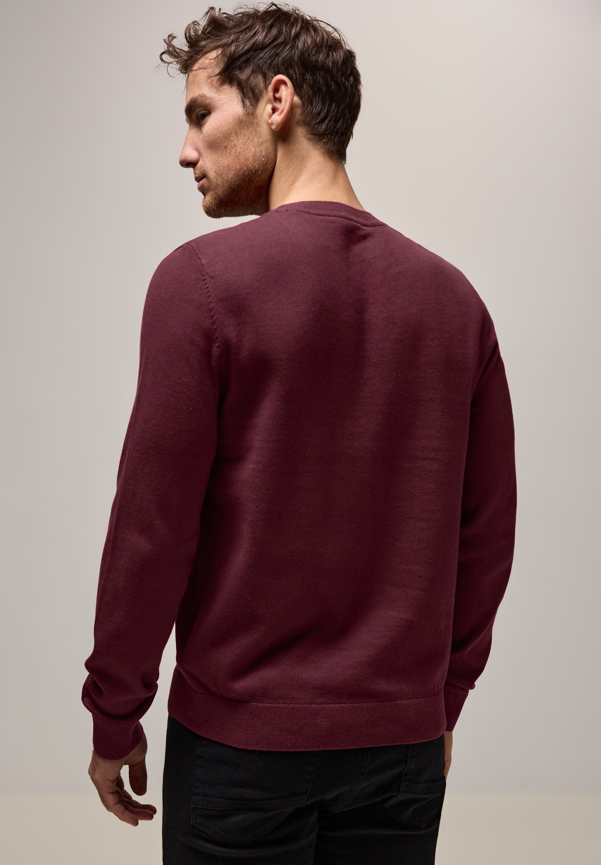 STREET ONE MEN Strickpullover, mit Rundhalsausschnitt günstig online kaufen