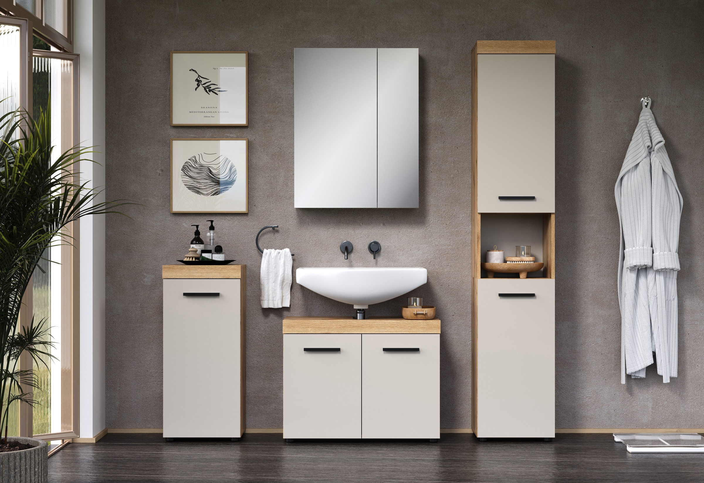 welltime Badmöbel-Set "Isera" 4 Stk. tlg. günstig online kaufen