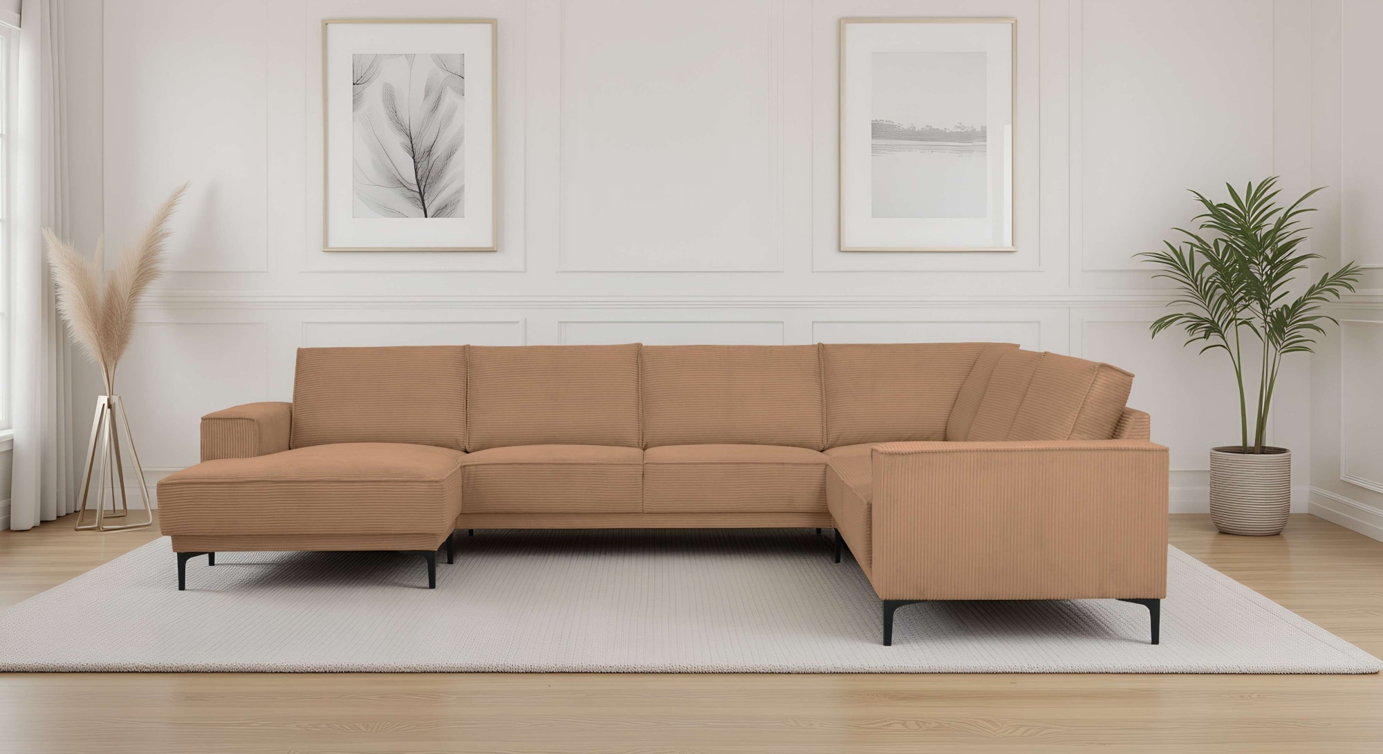 PLACES OF STYLE Wohnlandschaft "XXL Sofa Oland, Struktur, Flachgewebe, Luxu günstig online kaufen
