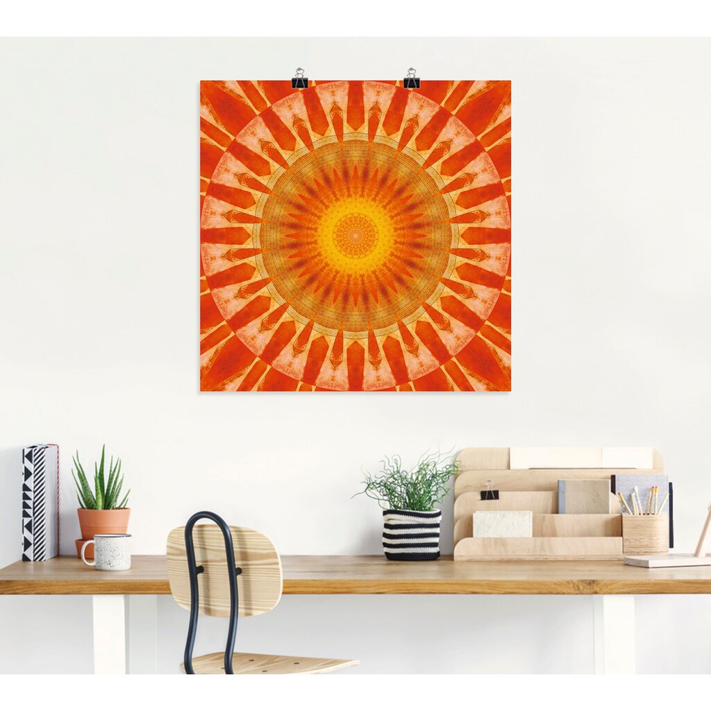 Artland Wandbild »Mandala Sonnenuntergang«, klassische Fantasie, (1 St.)