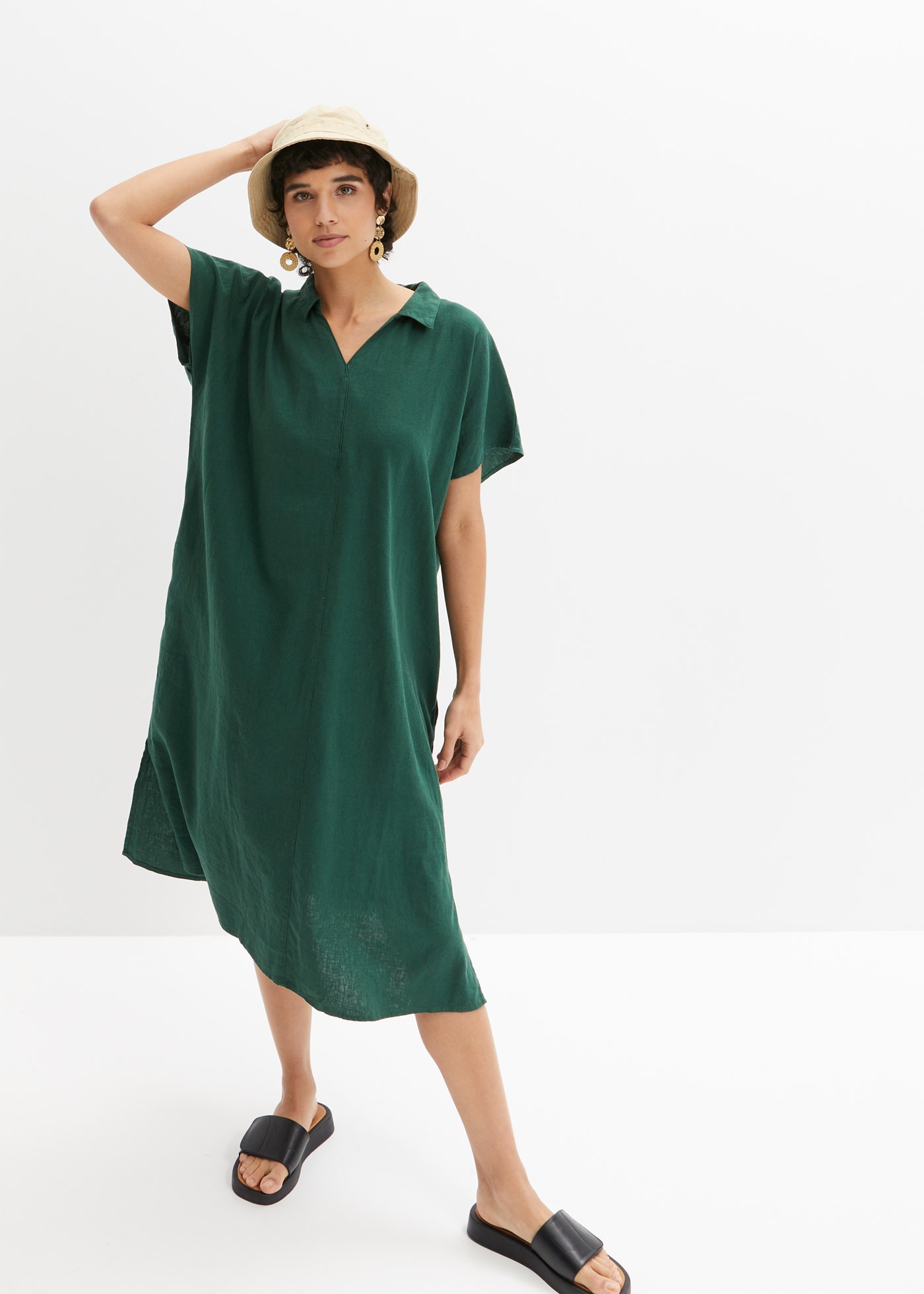 bonprix Tunikakleid "Kaftan-Kleid aus leichtem Leinen-Viskose-Mix" für den günstig online kaufen