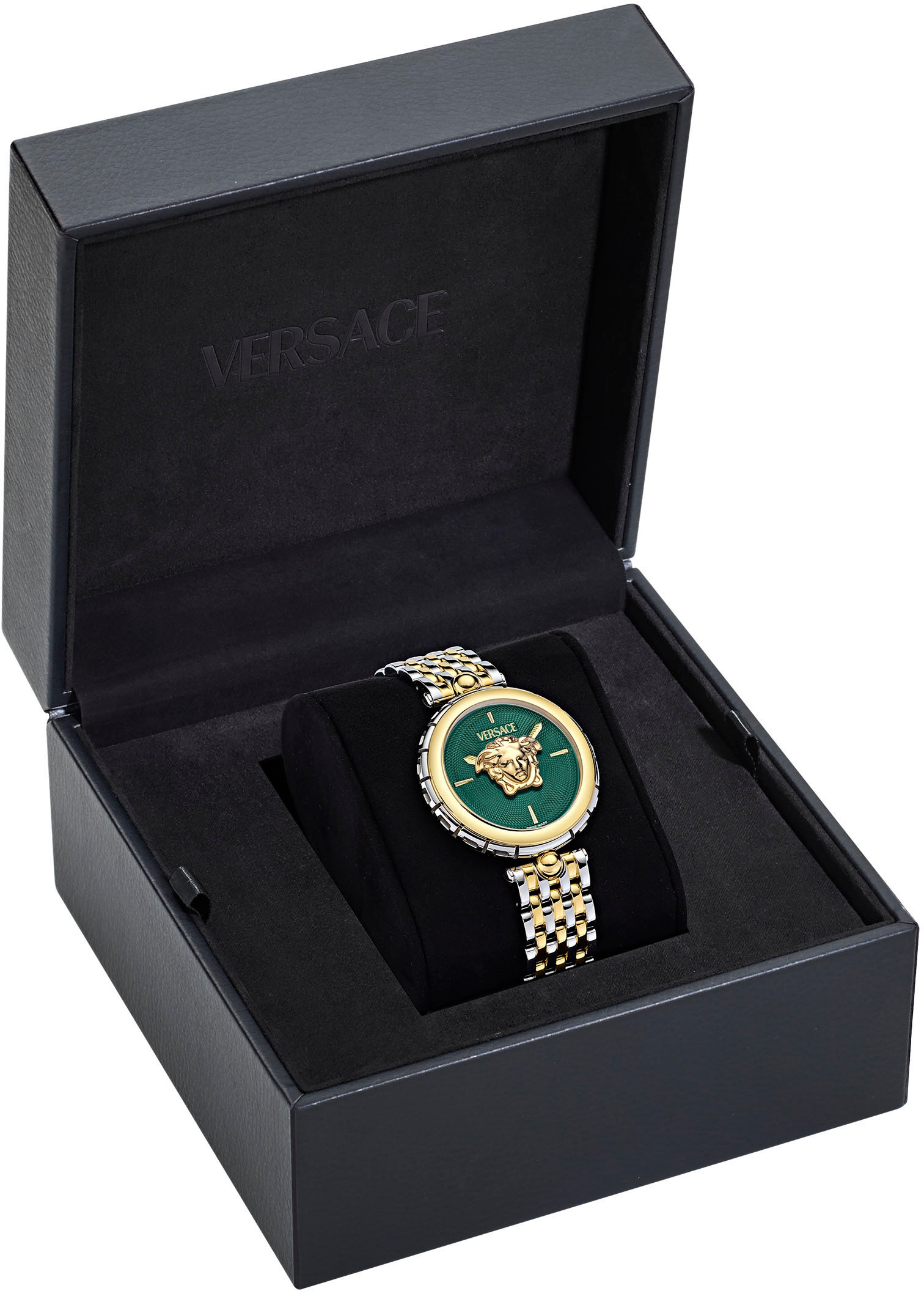 Versace Quarzuhr »MEDUSA HERITAGE«, Armbanduhr, Damenuhr, Swiss Made, Saphirglas, Edelstahlarmband, analog