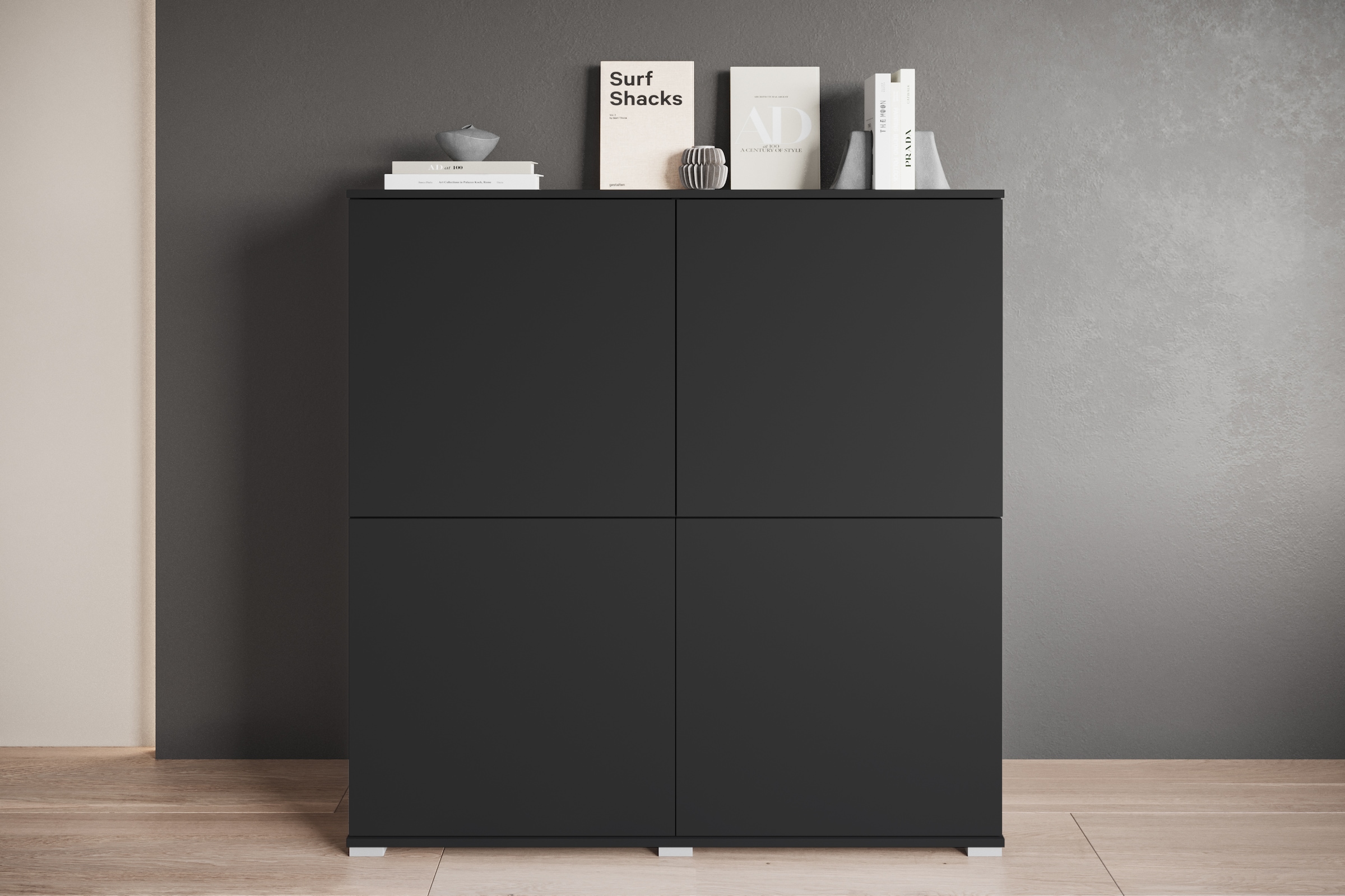 INOSIGN Highboard "Kenia, moderne grifflose Hochkommode mit 4 Türen, Breite günstig online kaufen