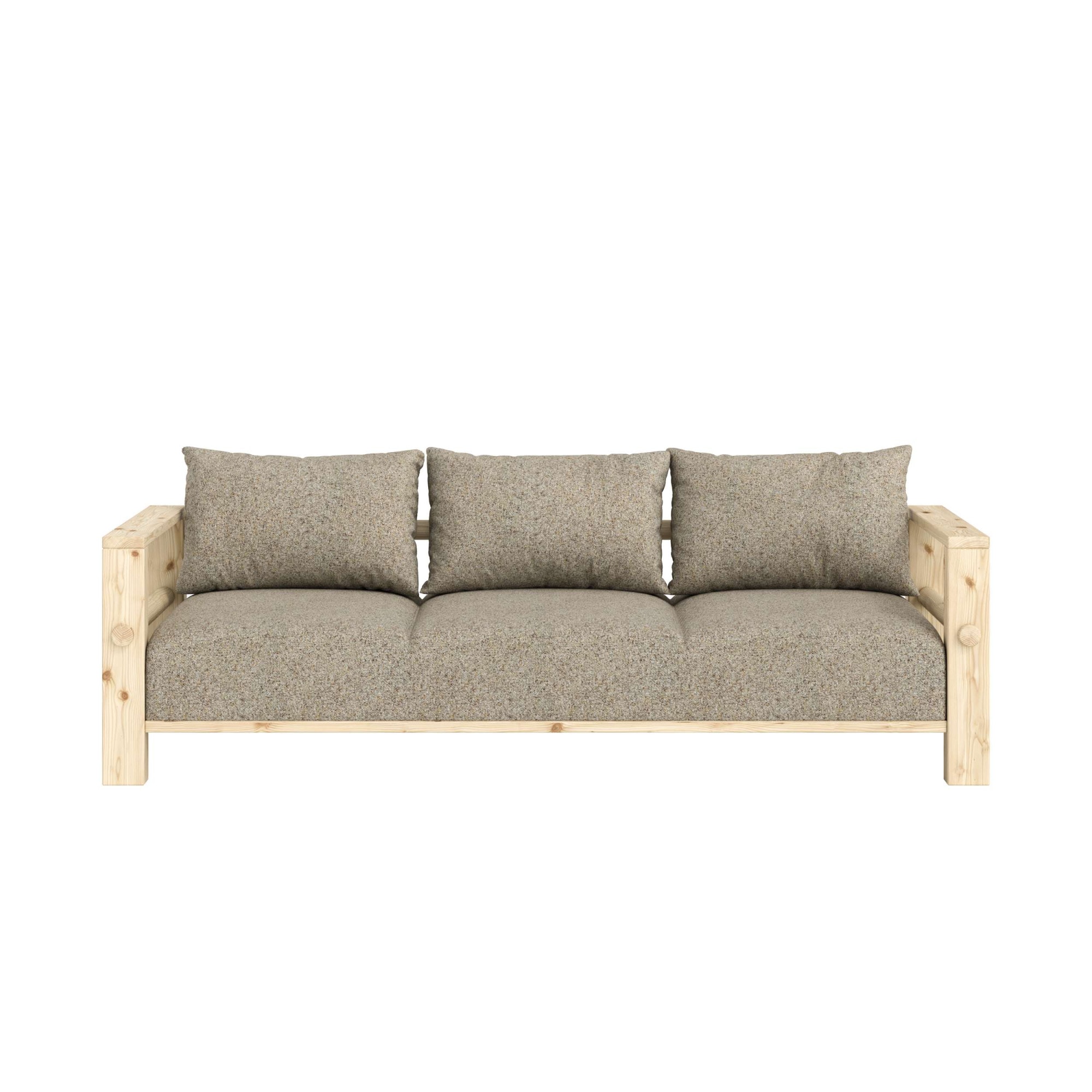 Karup Design Sofa "Bare Sofa, Schlafsofa mit Boxspring, 3-Sitzer, Couch, Bettfunktion" Boxspring-Matratze mit Sprungfedern, 3 Rückenkissen, Made in Europe
