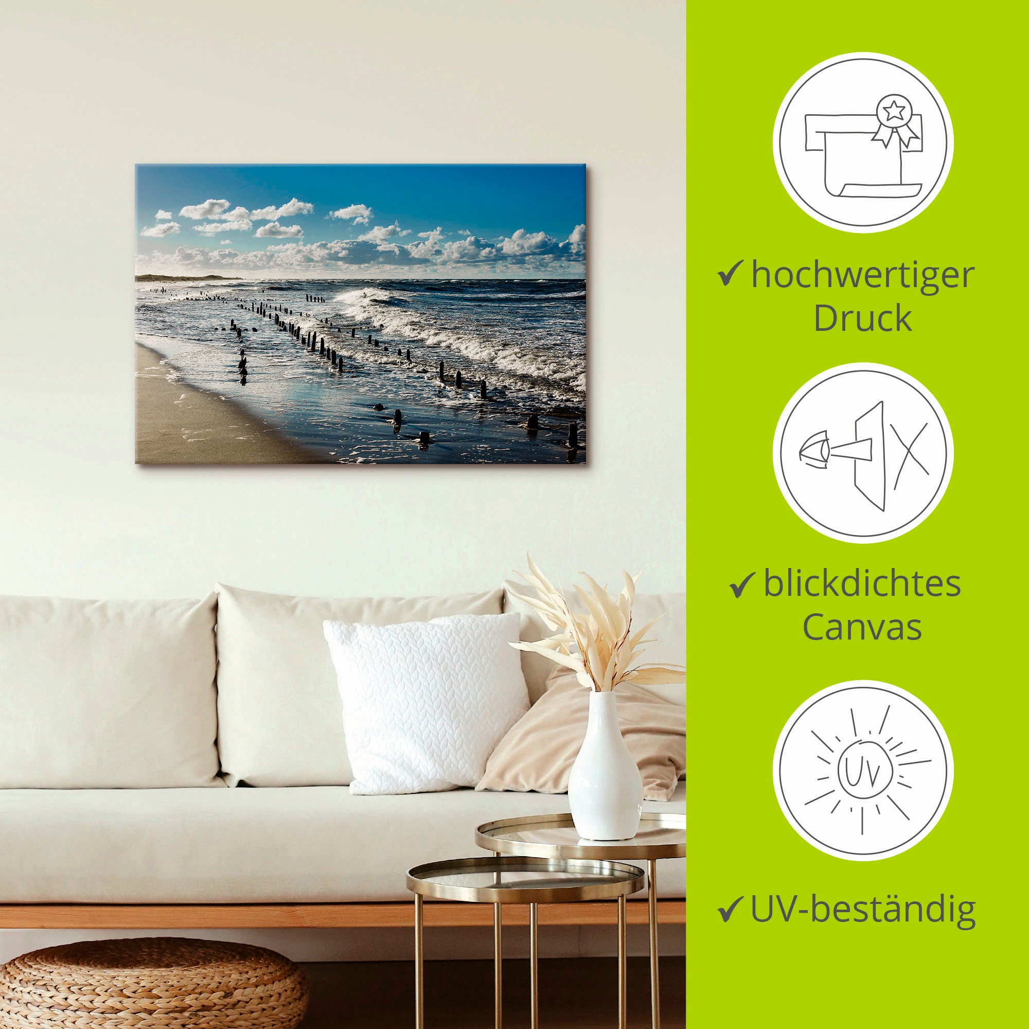 Artland Wandbild »An der Küste der Ostsee«, Küste, (1 St.), als Alubild, Outdoorbild, Leinwandbild in verschied. Größen