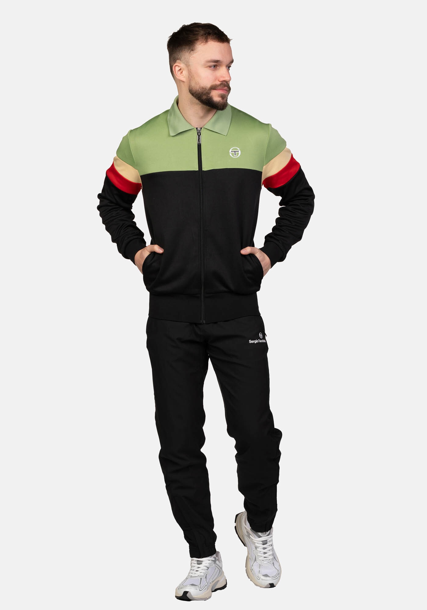 Sergio Tacchini Trainingsjacke »TOMME TRACK TOP Herren«, ohne Kapuze, Trainingsjacke Herren, leichte Jacke, Retro, Sportjacke, Outdoor, Sale