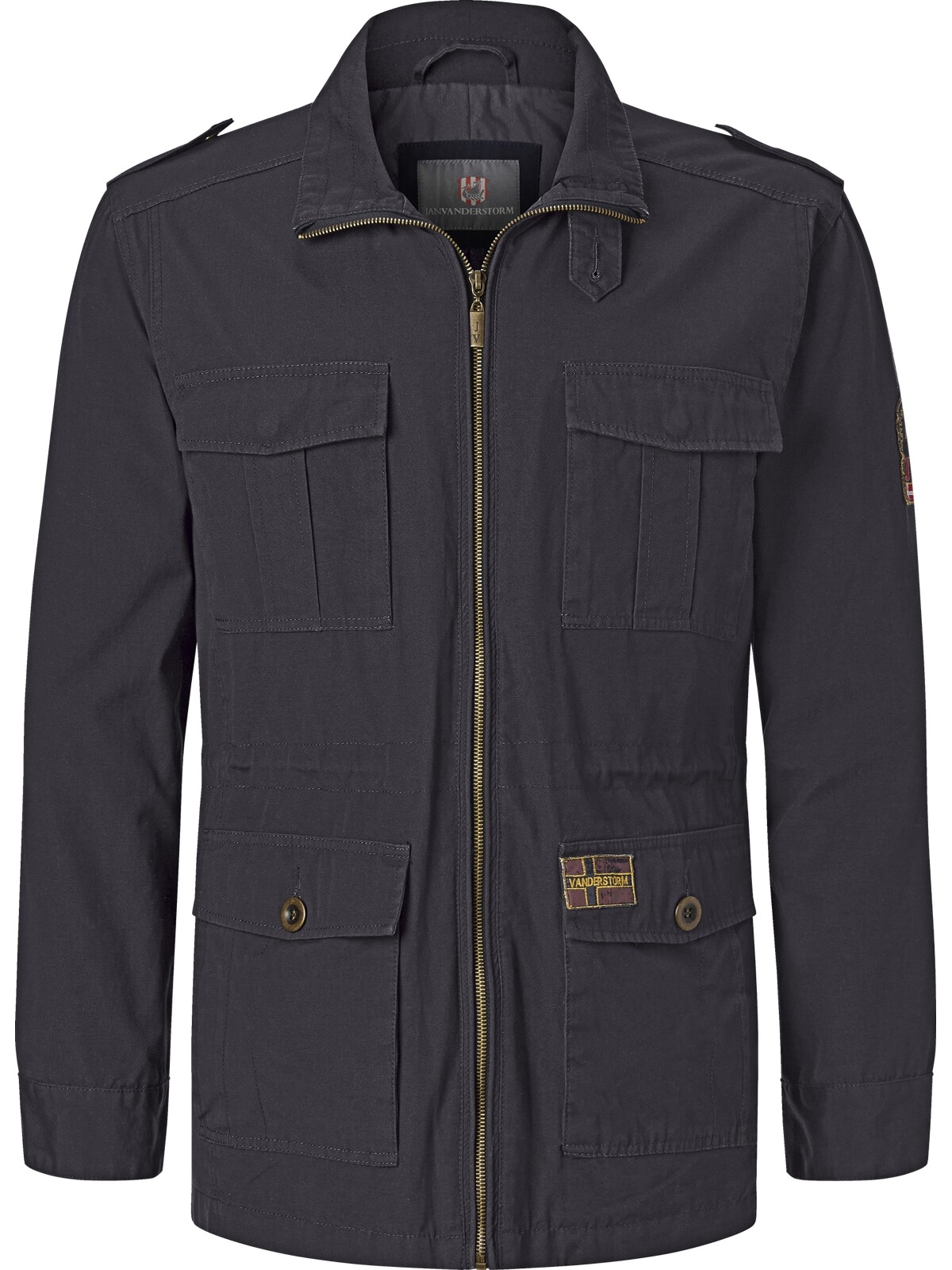 Jan Vanderstorm Fieldjacket »Fieldjacket BROR«, (1 St.), ohne Kapuze, in modischem Used-Optik