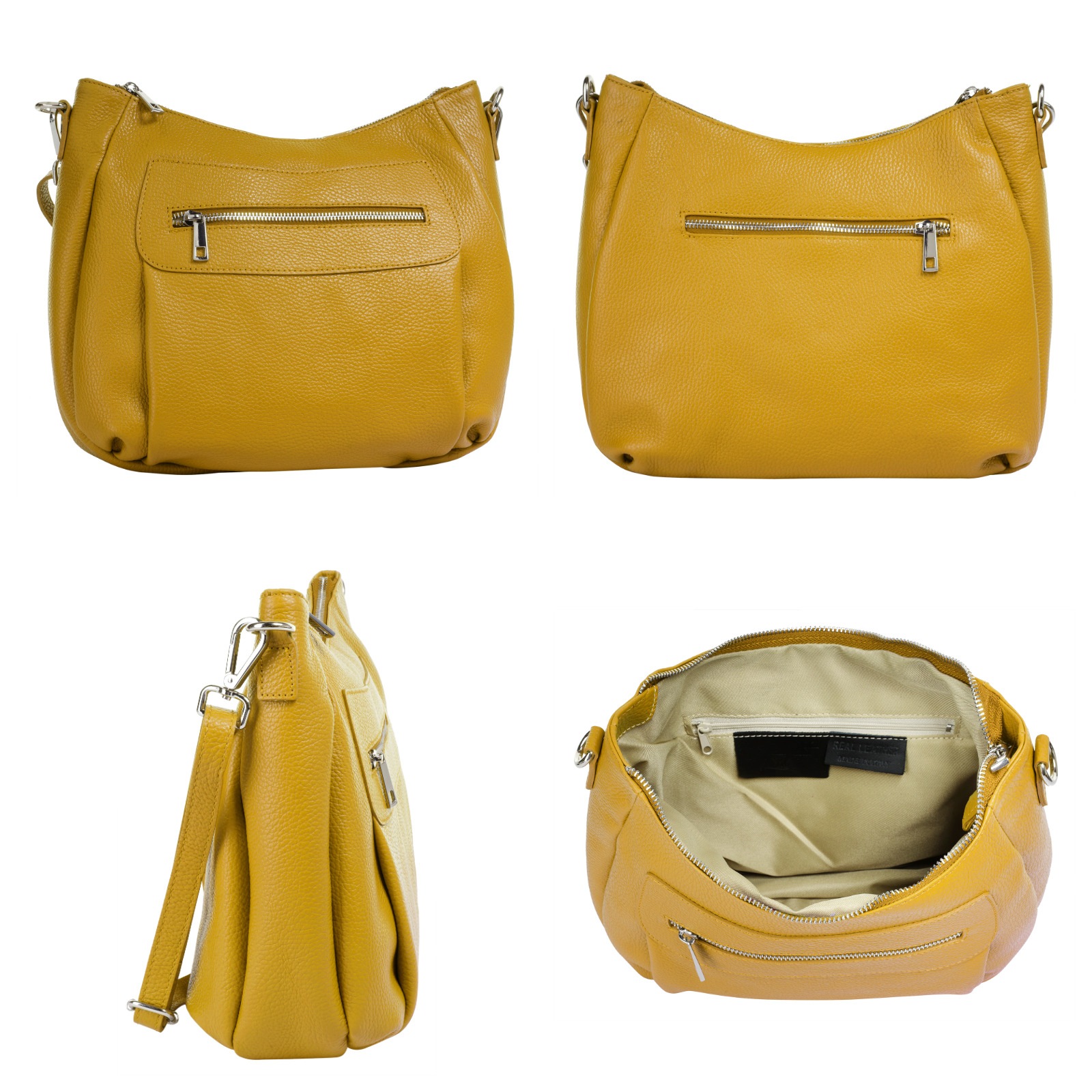 Samantha Look Umhängetasche, echt Leder, Made in Italy