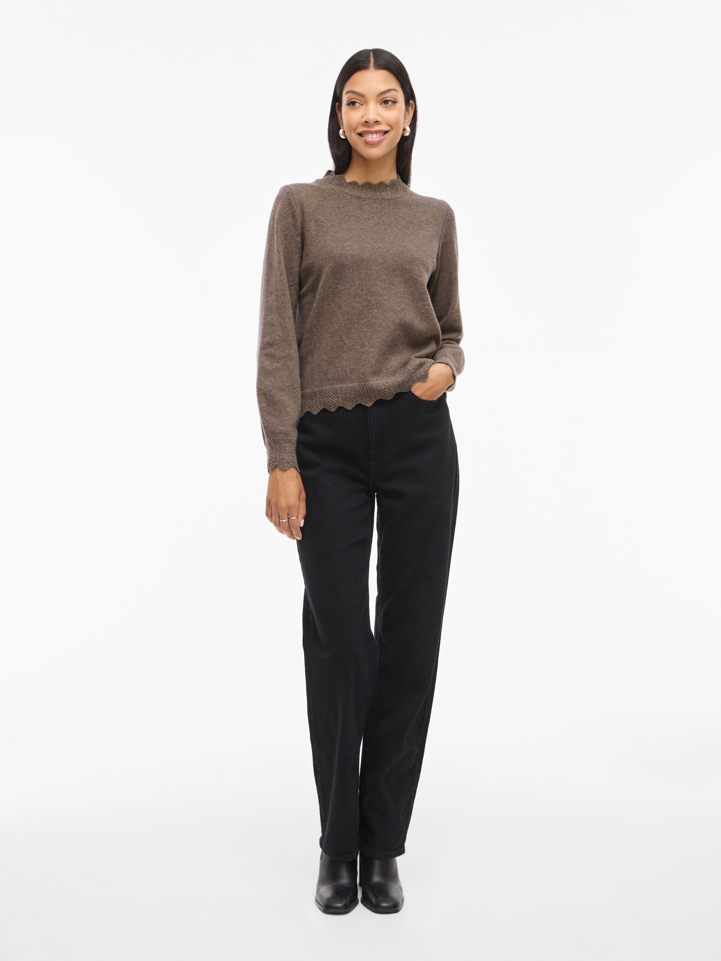 Vila Strickpullover »VINIKOLINA O-NECK L/S KNIT TOP - NOOS«
