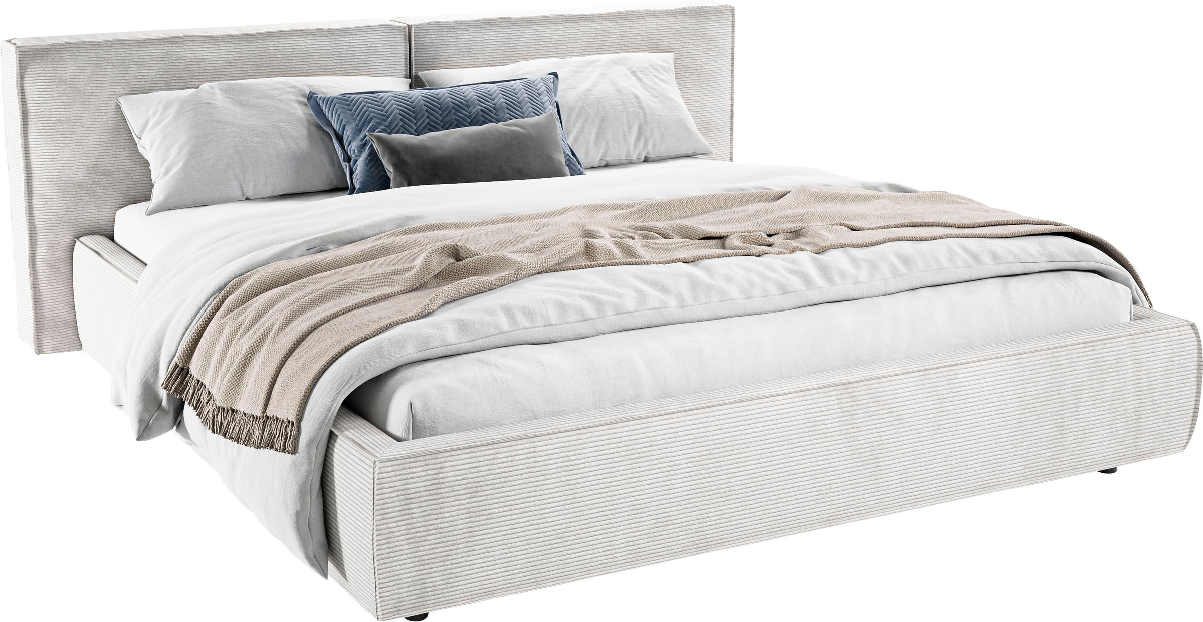 Home affaire Polsterbett "Adrina mit Biesenoptik, Feincord und Luxus-Microf günstig online kaufen