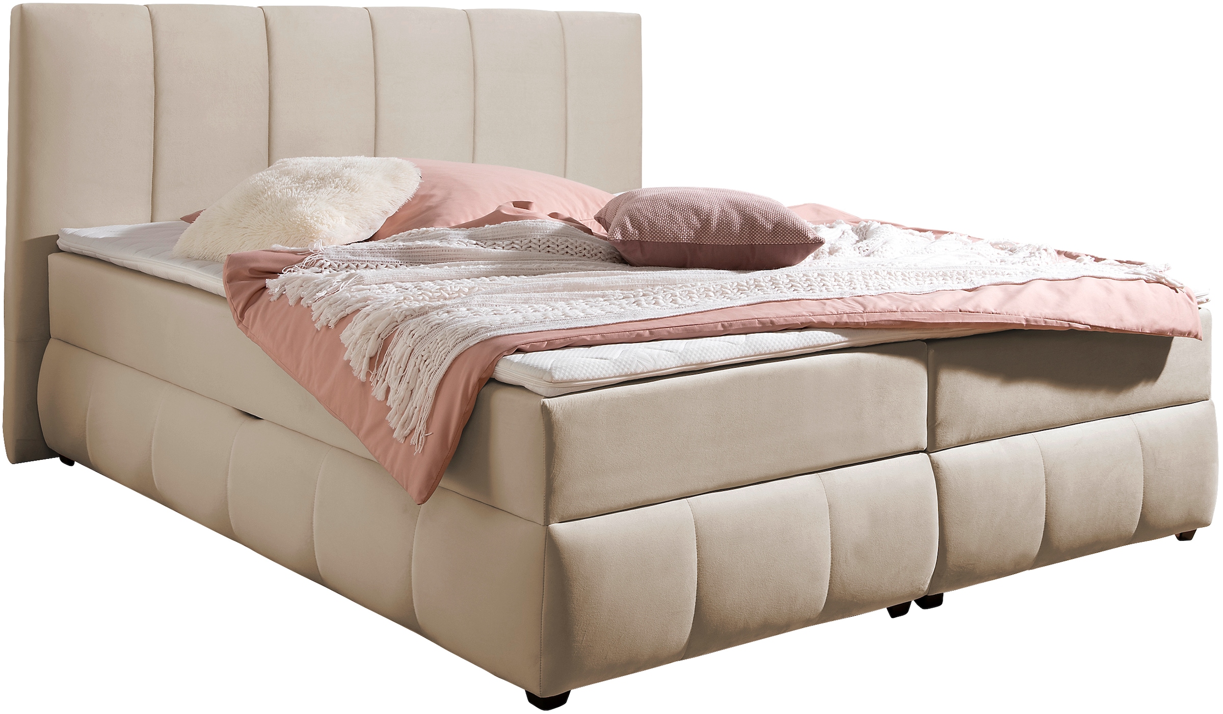 OTTO home Boxbett "Hartley inkl. Bettkasten und Topper, auch in Überlänge erhältlich" wahlweise mit Bonnell- oder TTFK-Matratze in H2, H3 o. H4 erhältlich