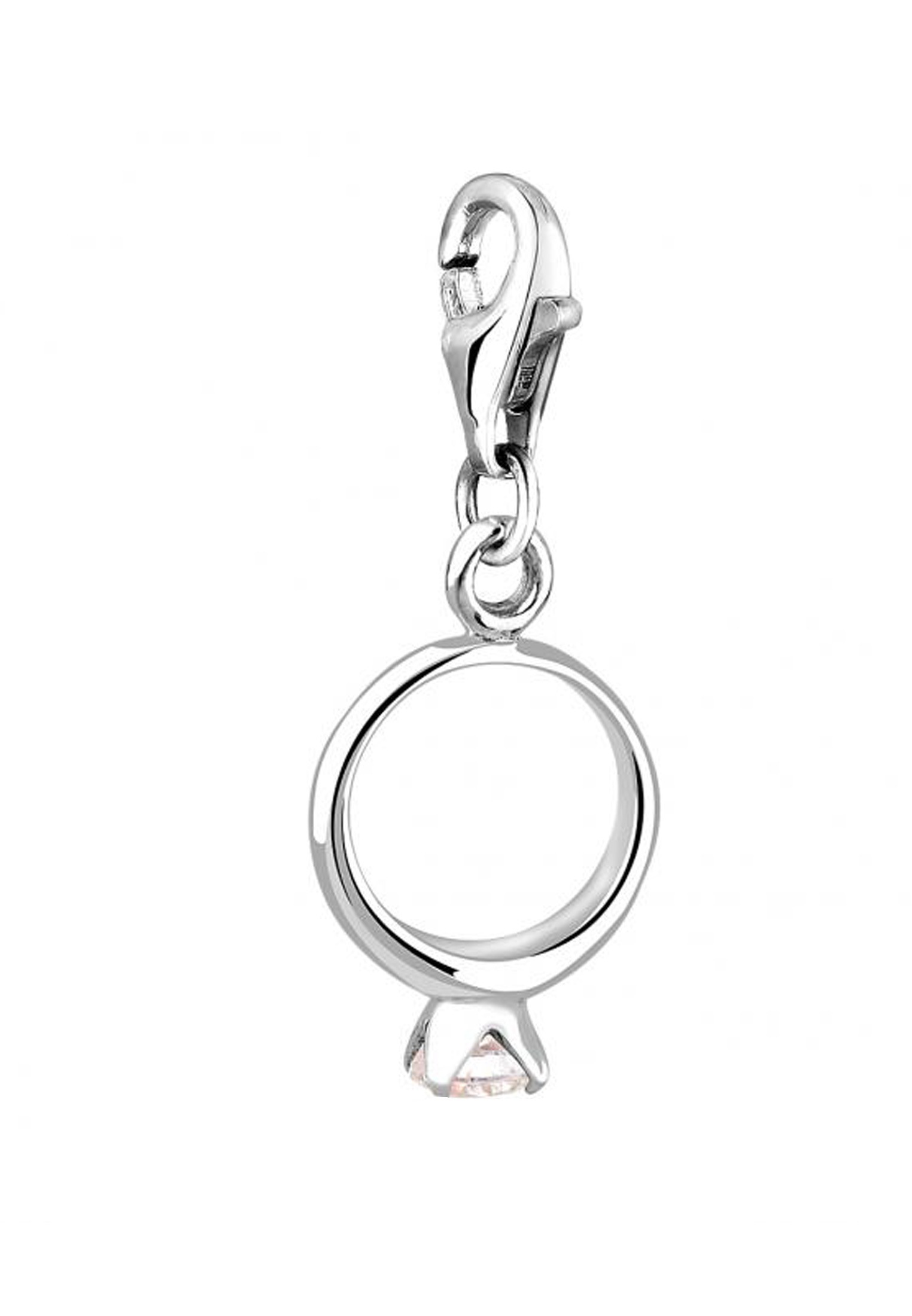 Nenalina Charm-Einhänger »Ring-Anhänger Zirkonia Kristalle Liebe 925 Silber«