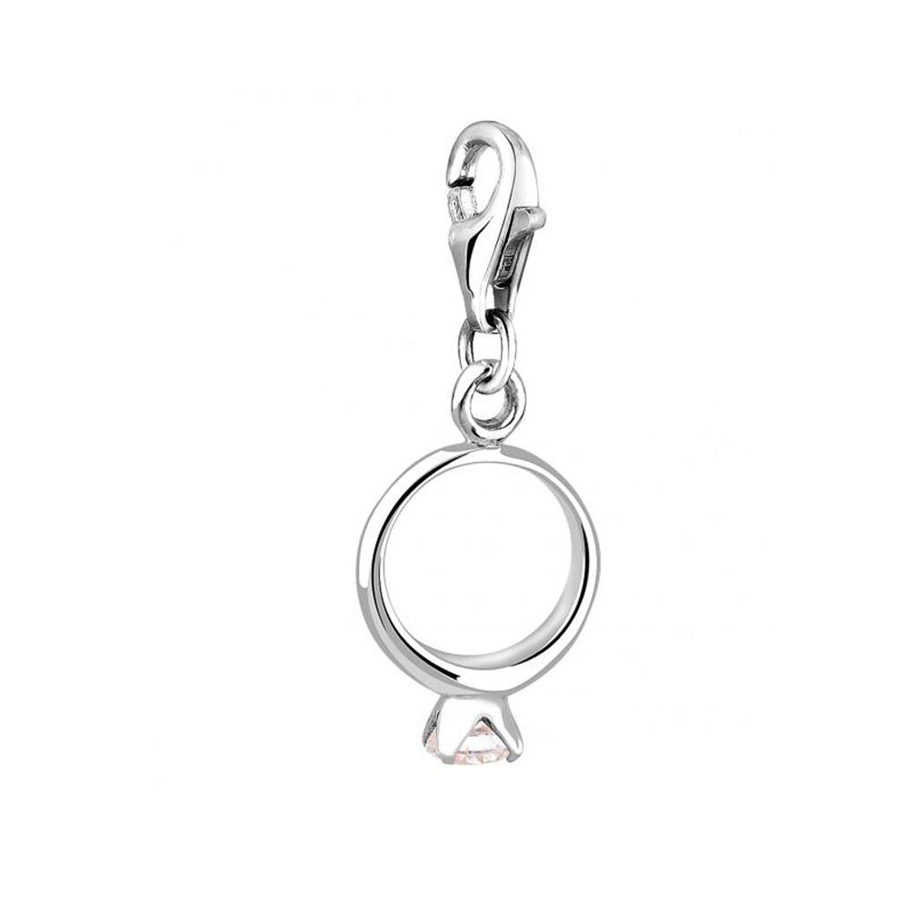 Nenalina Charm-Einhänger »Ring-Anhänger Zirkonia Kristalle Liebe 925 Silber«