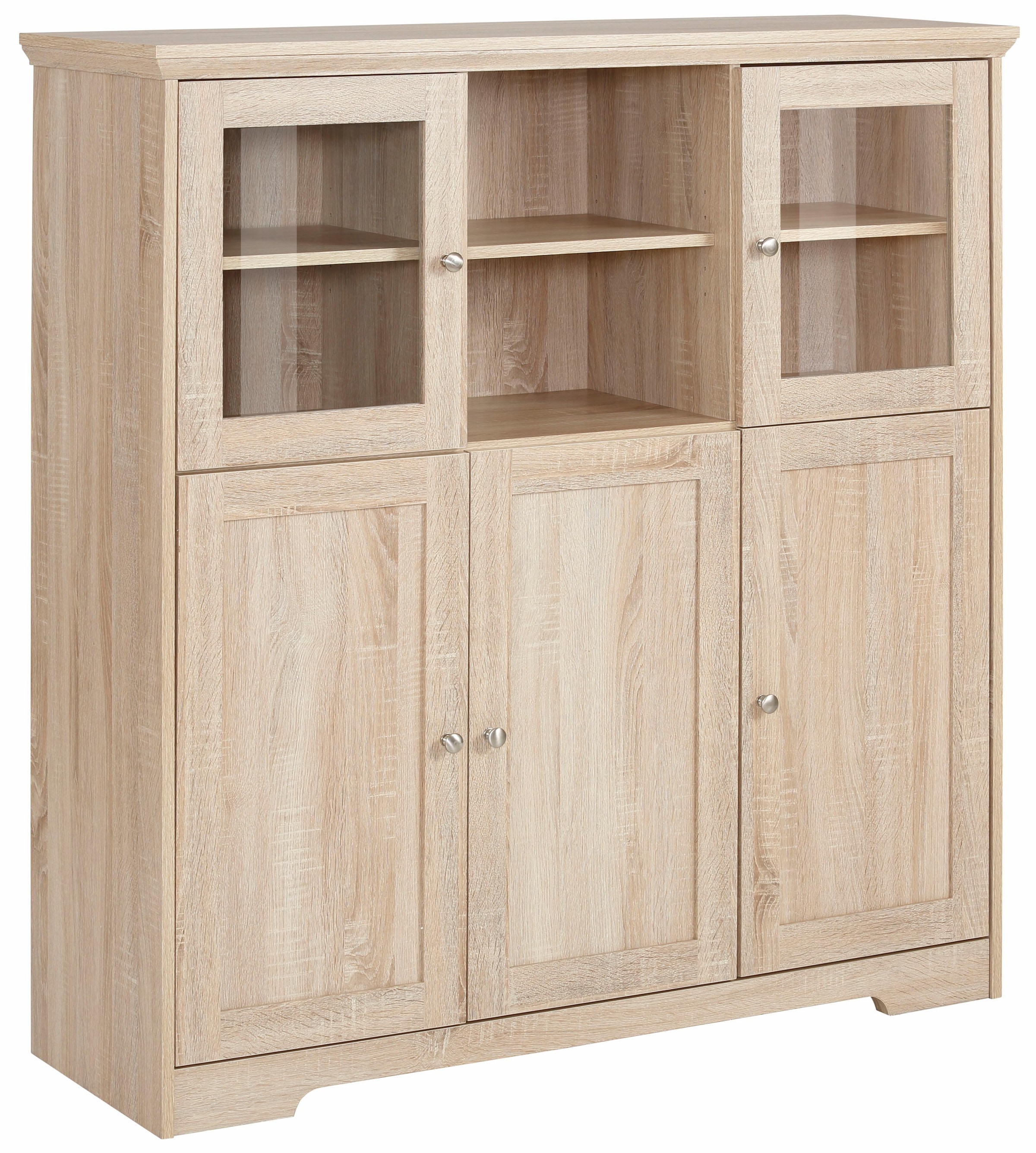Home affaire Highboard »Nanna«, Vitrine in Eichen-Optik, Breite 118 cm