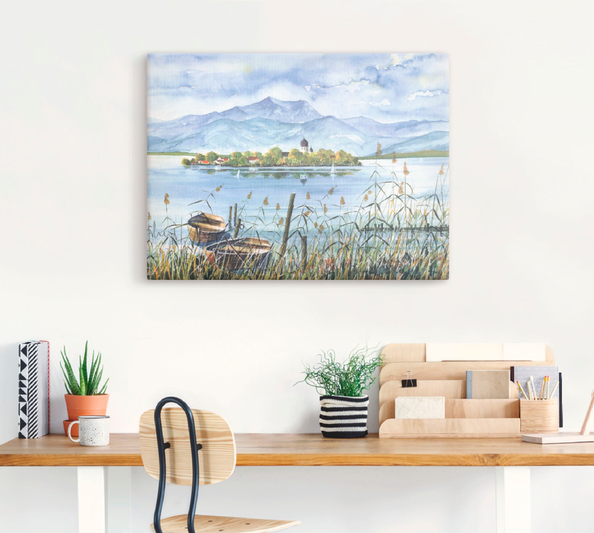Artland Wandbild »Seeblick Herreninsel«, Gewässer, (1 St.), als Leinwandbild, Poster in verschied. Größen