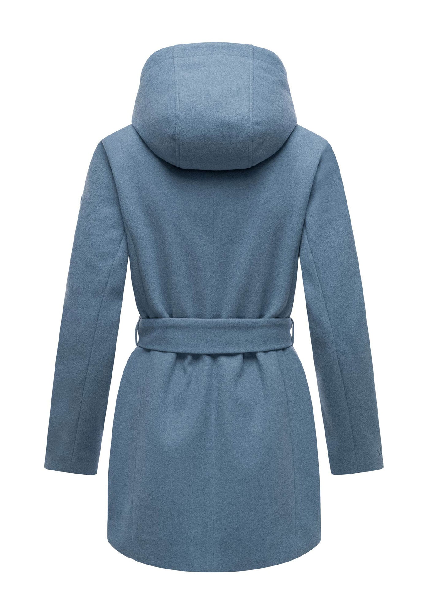 Marikoo Kurzmantel »Katalinaa« Eleganter Wickel Mantel mit Taillengürtel und Oversized Hood Kapuze